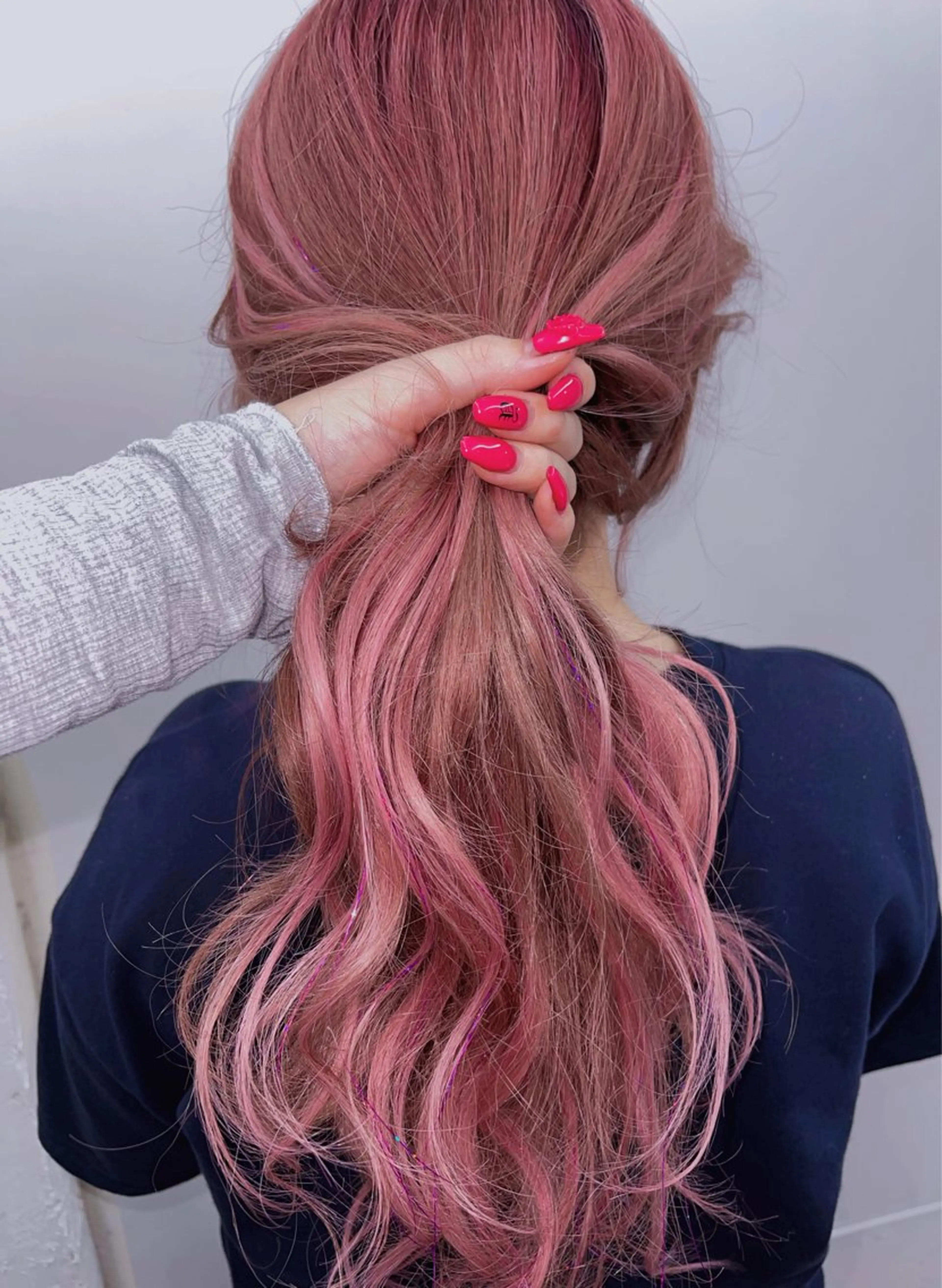 ロング カラー ヘアアレンジ ピンクカラー NAIL and EYELASH ALPHA.所属・ALPHA. 姫繇のネイルデザイン