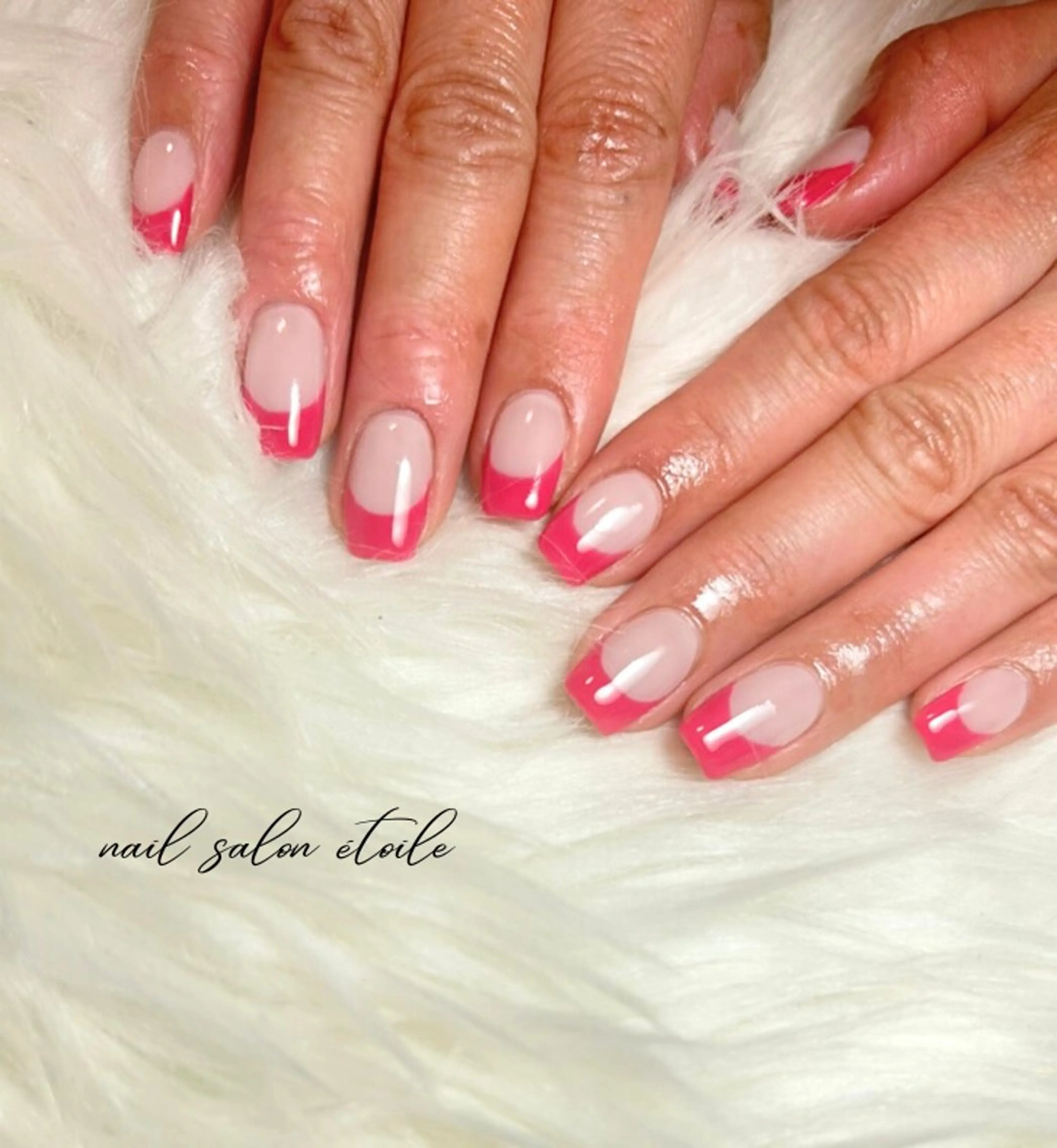 ネイル フレンチネイル ピンク シンプルネイル ハンドネイル nail salon étoileのネイルデザイン
