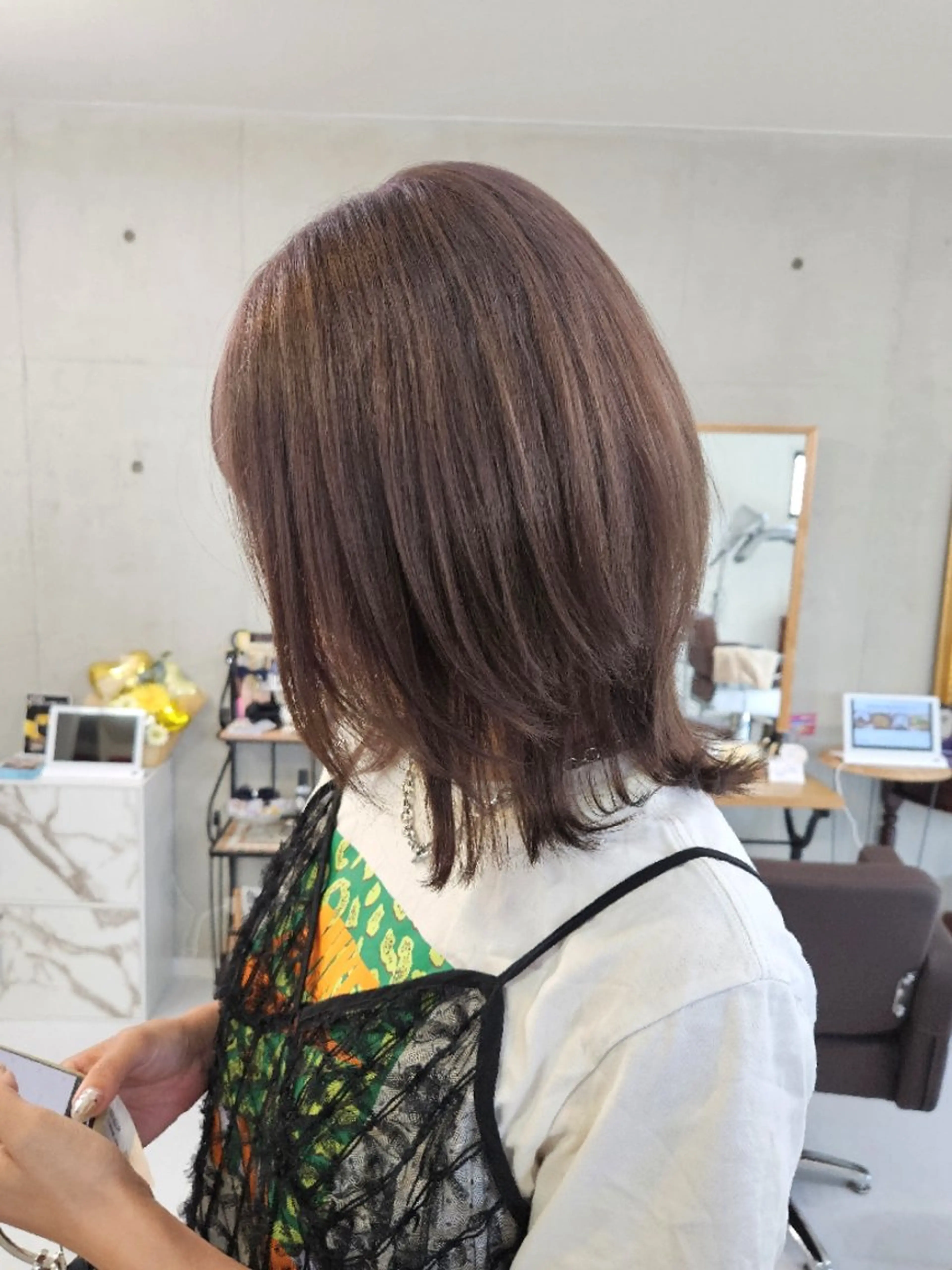 カラー ミディアム ヘアカラー ma cherie 三浦直美のヘアスタイル