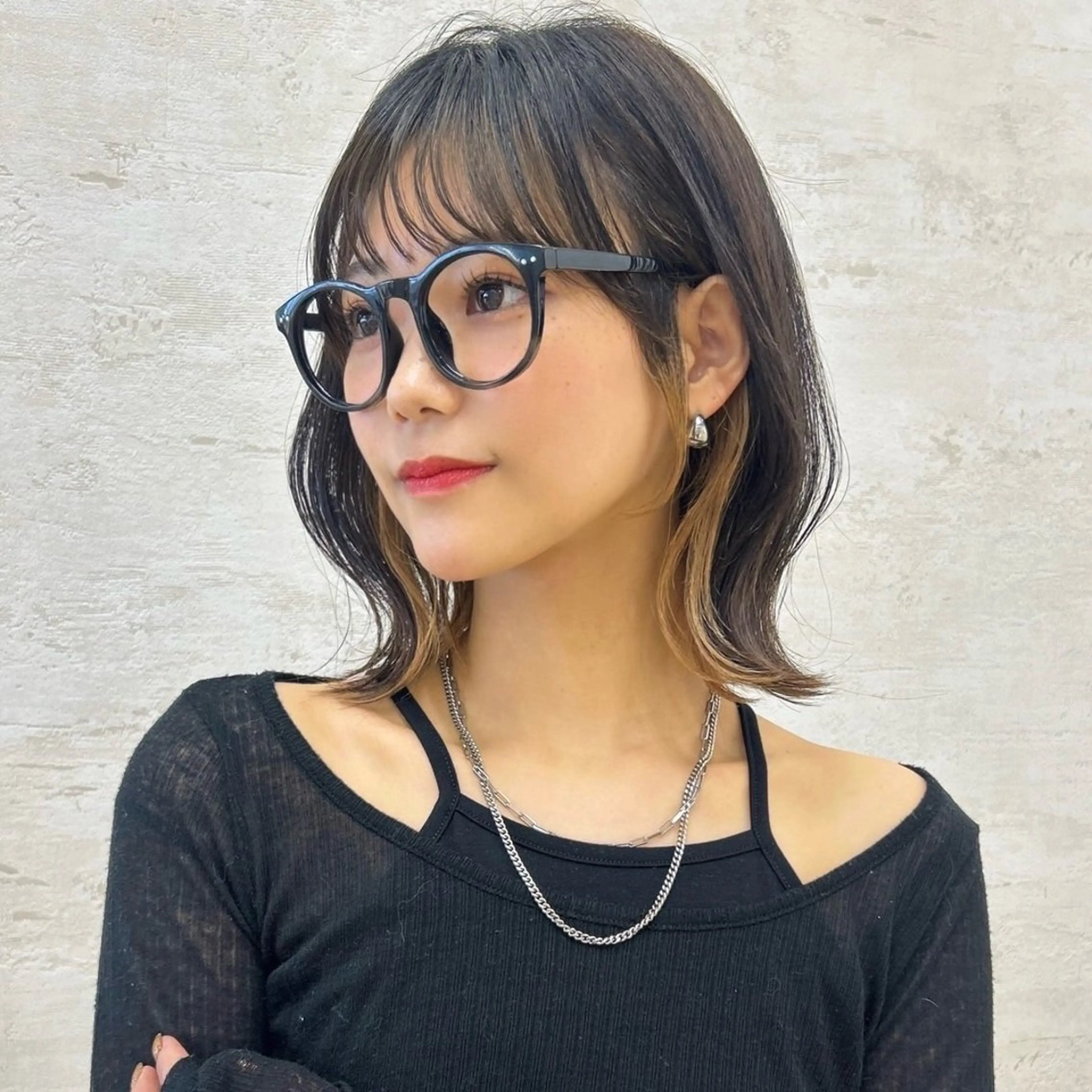 ミディアム カット ヘアカラー 艶カラー/ボブ /似合わせ/田口愛那のヘアスタイル