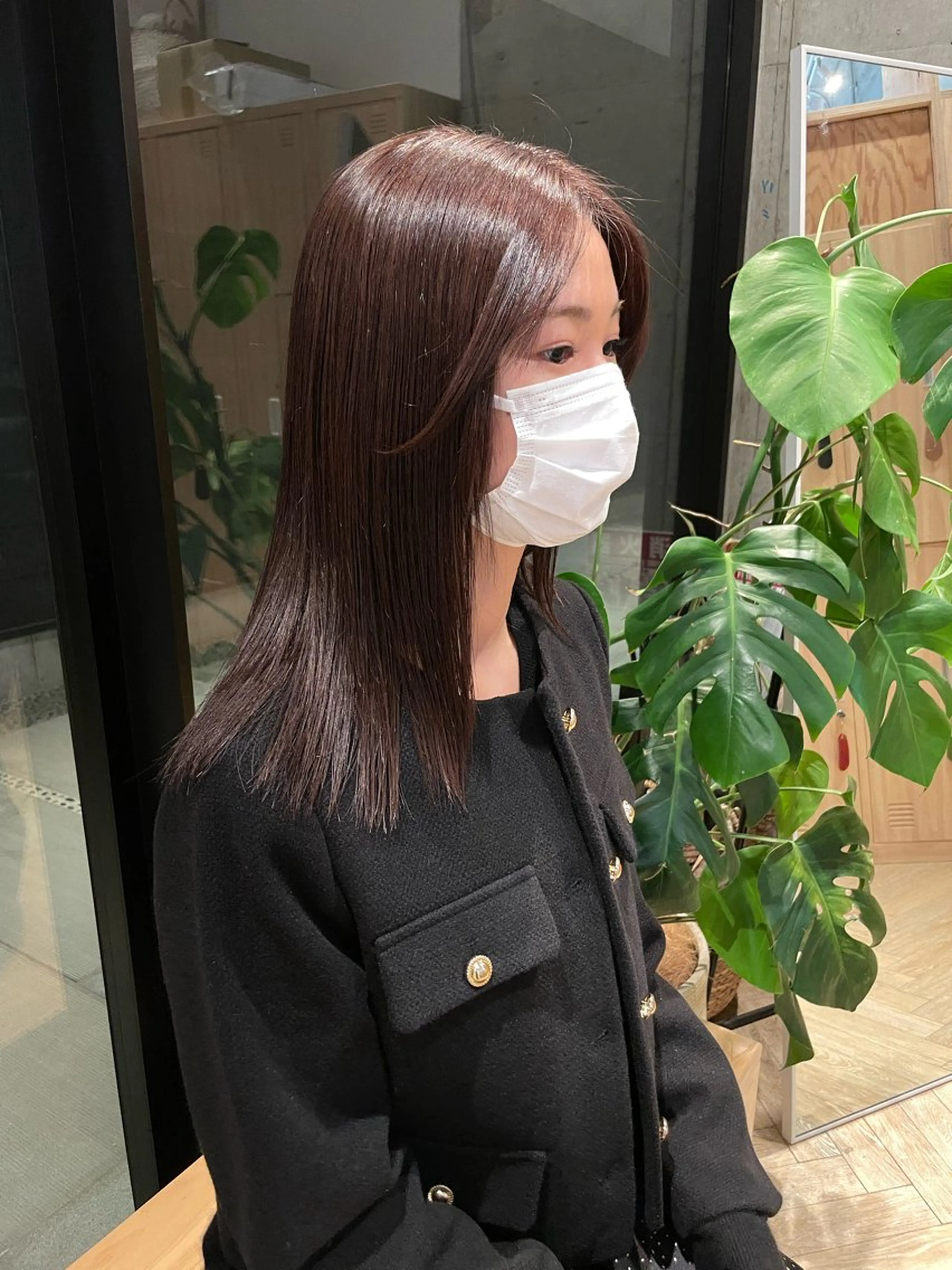 セミロング カット ヘアカラー 似合わせ/透明感 /レイヤー/りほ🤍のヘアスタイル