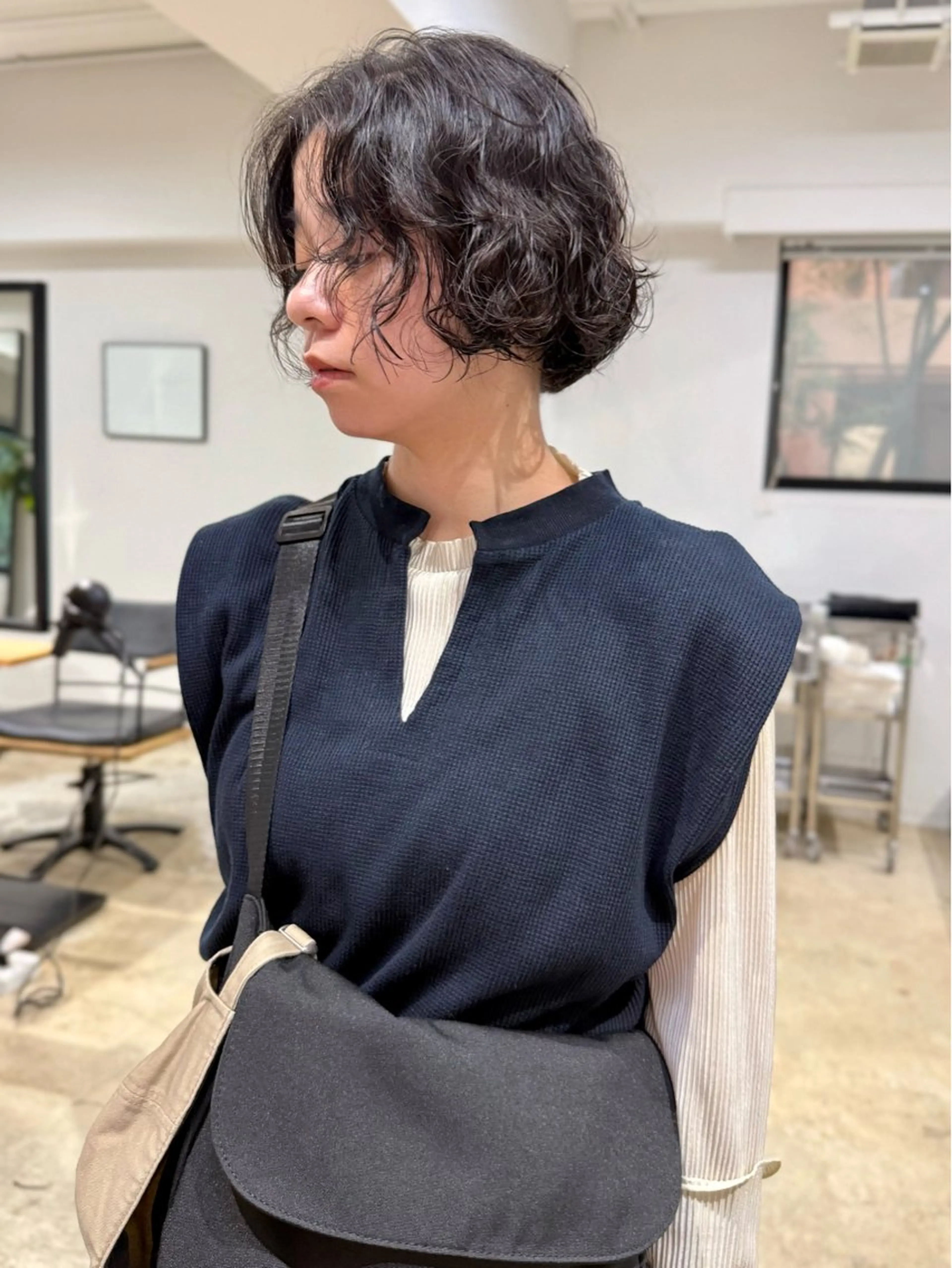 ショート カラー パーマ 千堂 真由のヘアスタイル