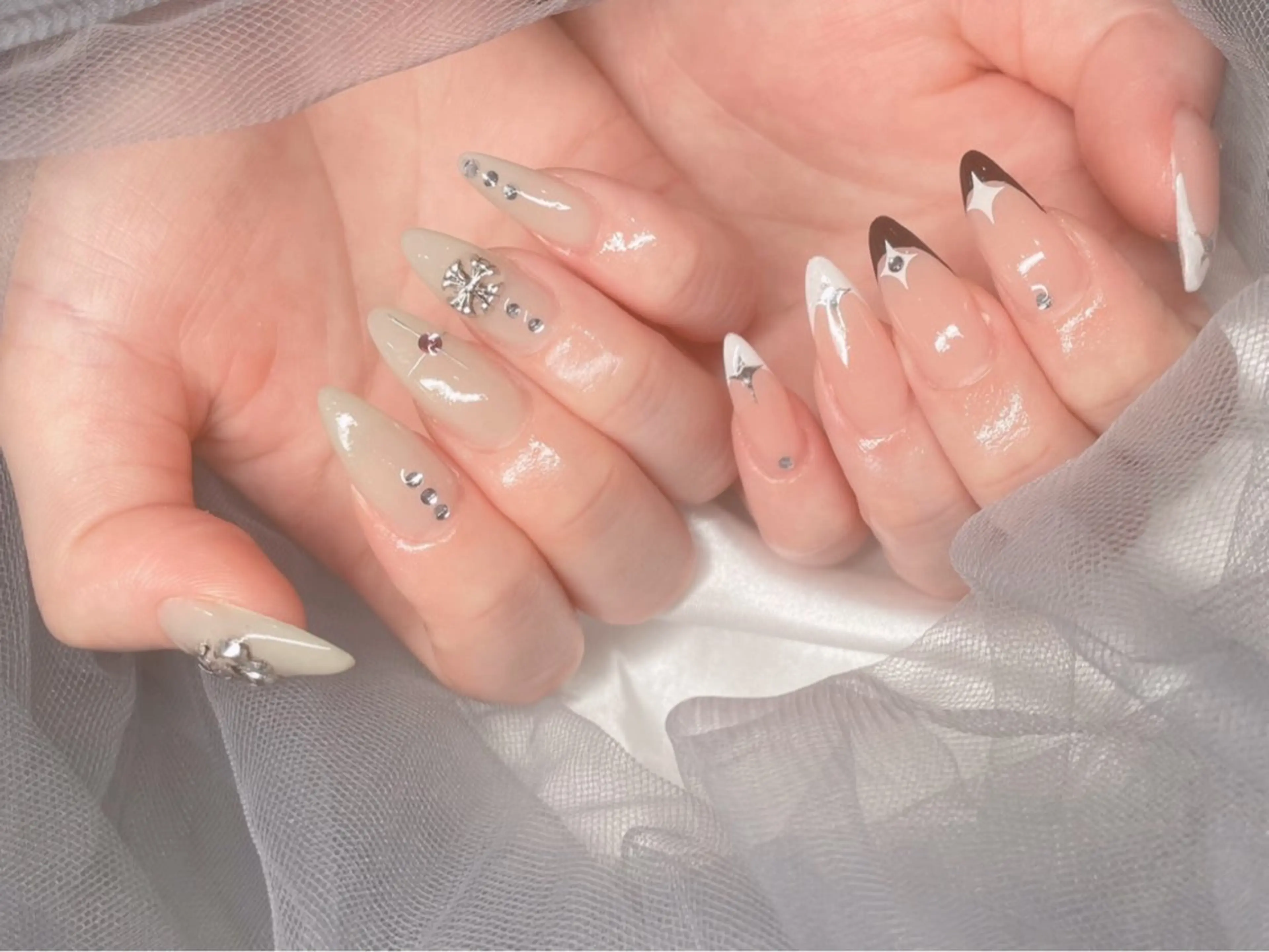 ネイル フレンチネイル ハンドネイル ゆりか ジョアアンジェ福島のネイルデザイン