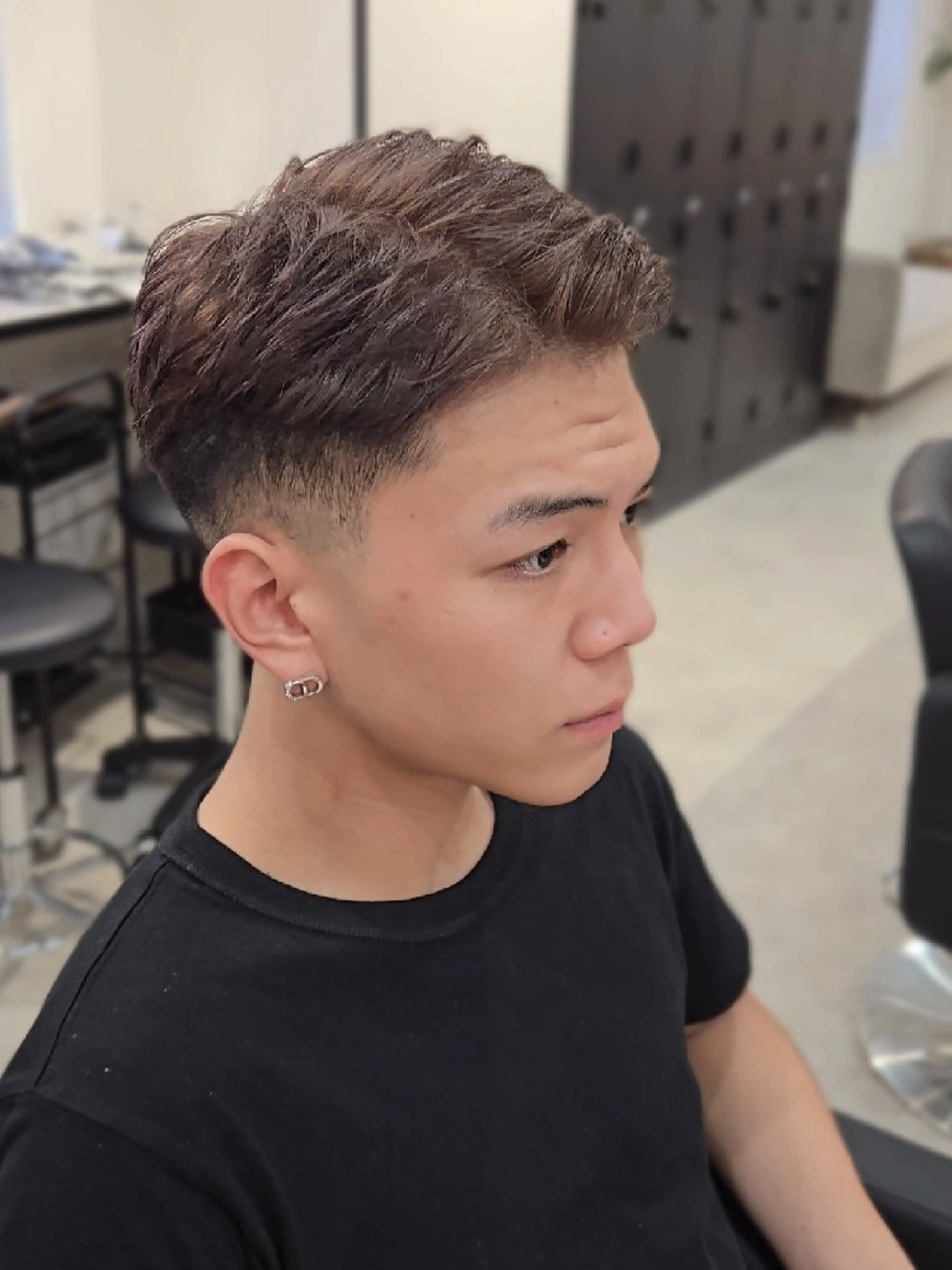 メンズ ショート メンズブリーチ フェードカット アッシュ アッシュグレー カット ヘアカラー ヘアセット Lapis 名古屋駅前店所属・LEN名古屋/パーマ メンズ特化美容師のヘアスタイル
