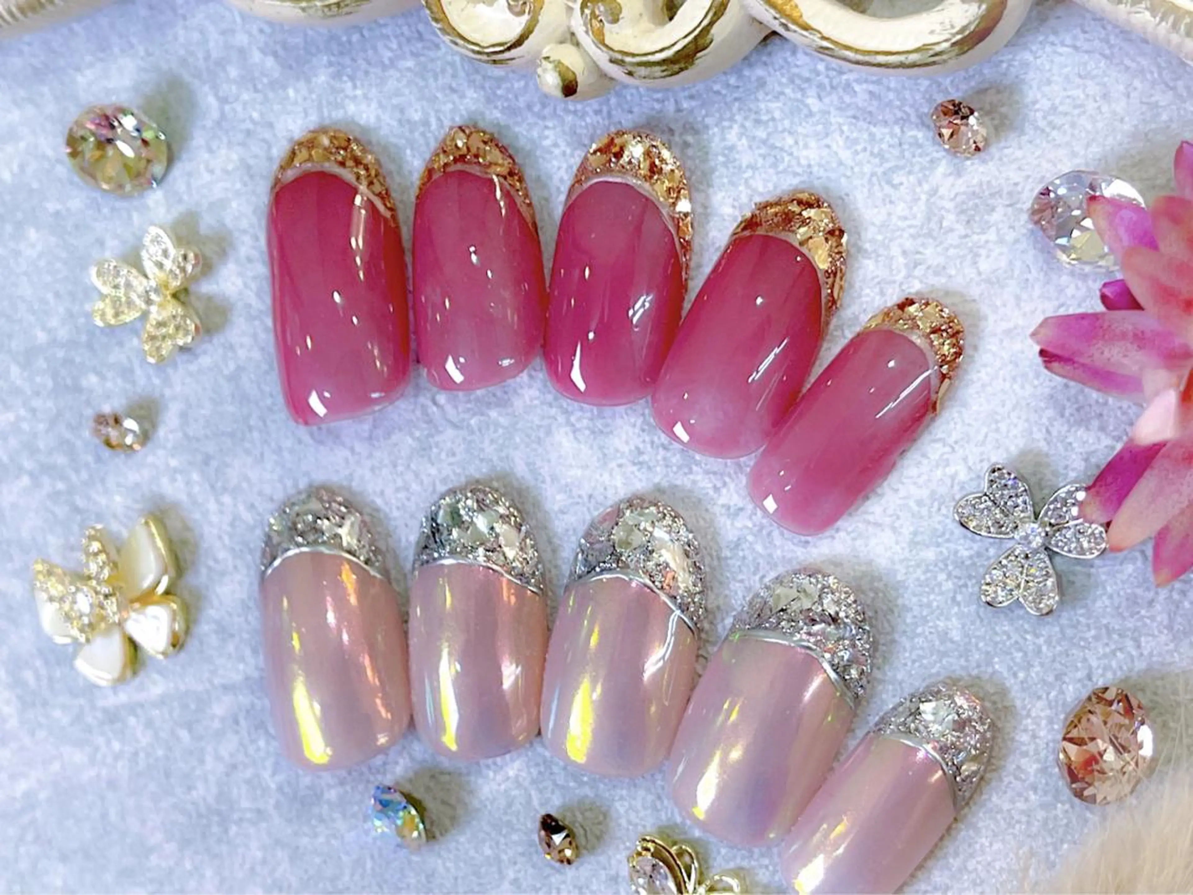 ネイル フレンチネイル ガラスフレンチ Vogusty's Nail 鶴見店のネイルデザイン