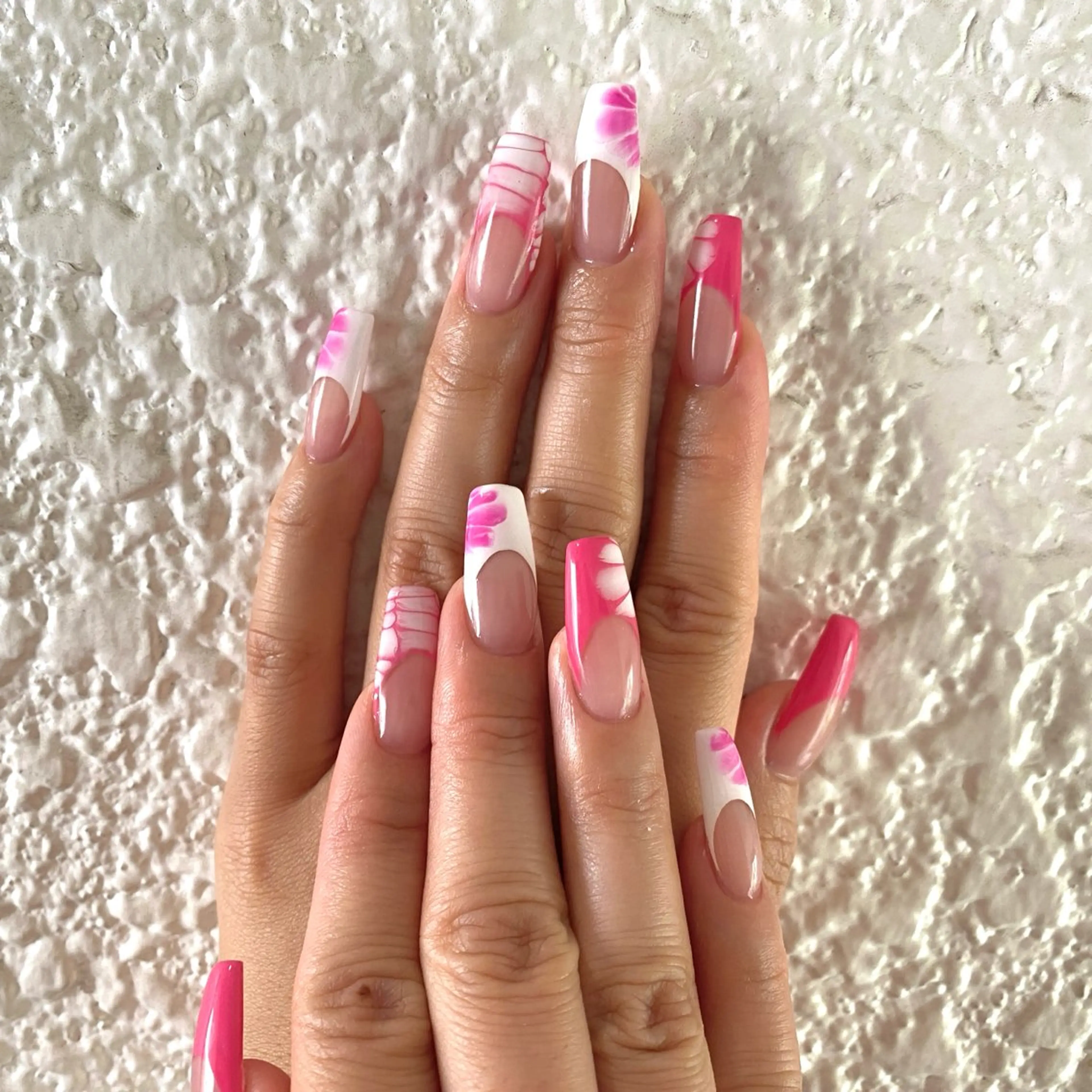 ネイル カジュアル チークネイル フットネイル フレンチネイル ジェルネイル ゆず Nail Salonのネイルデザイン