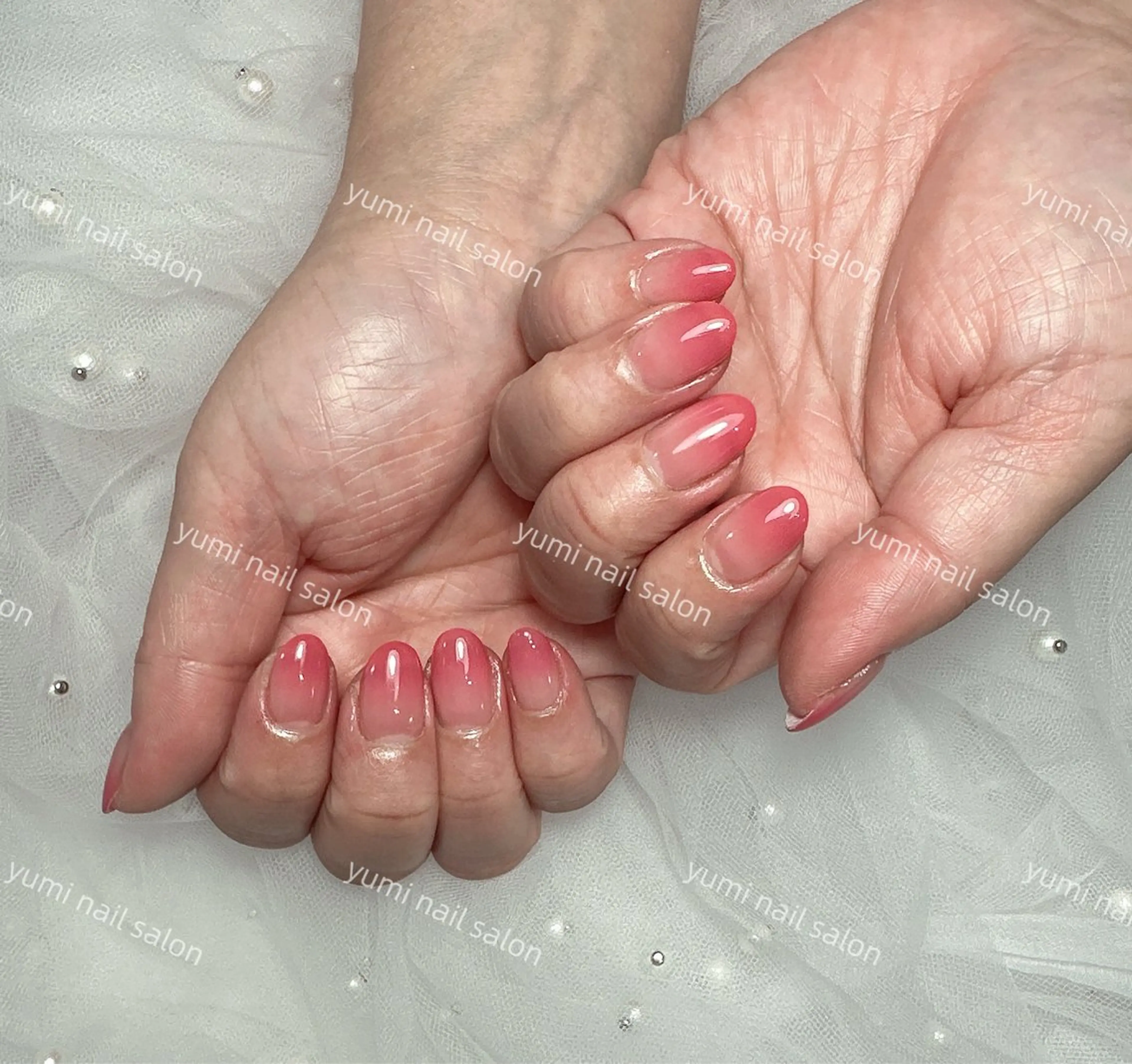 ネイル Yumi ジェル& チップ長さだしのネイルデザイン