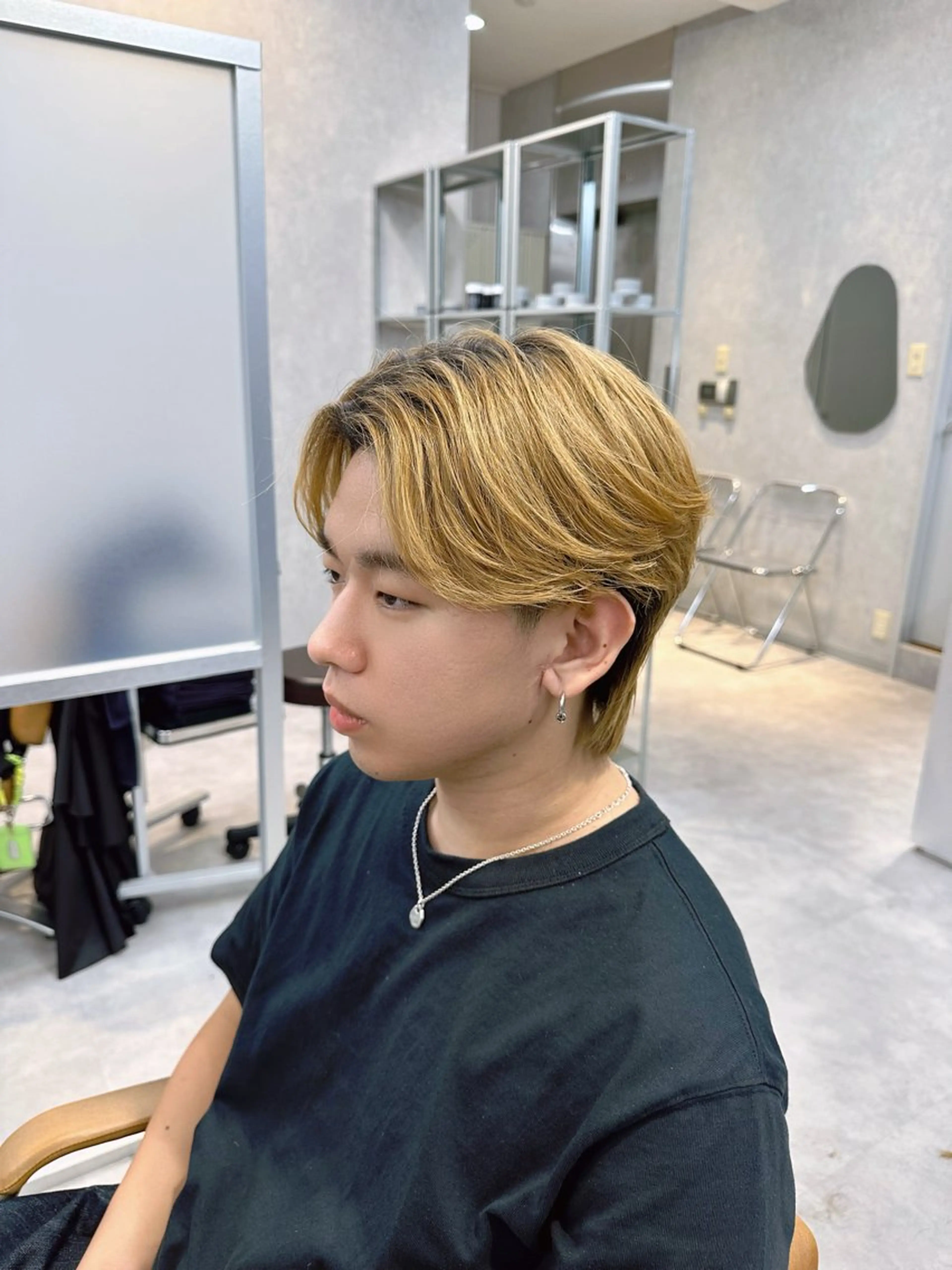 ショート カラー メンズ センターパート メンズウルフカット ウルフカット Zinaメンズサロン所属・カノン/メンズカット /メンズパーマのヘアスタイル