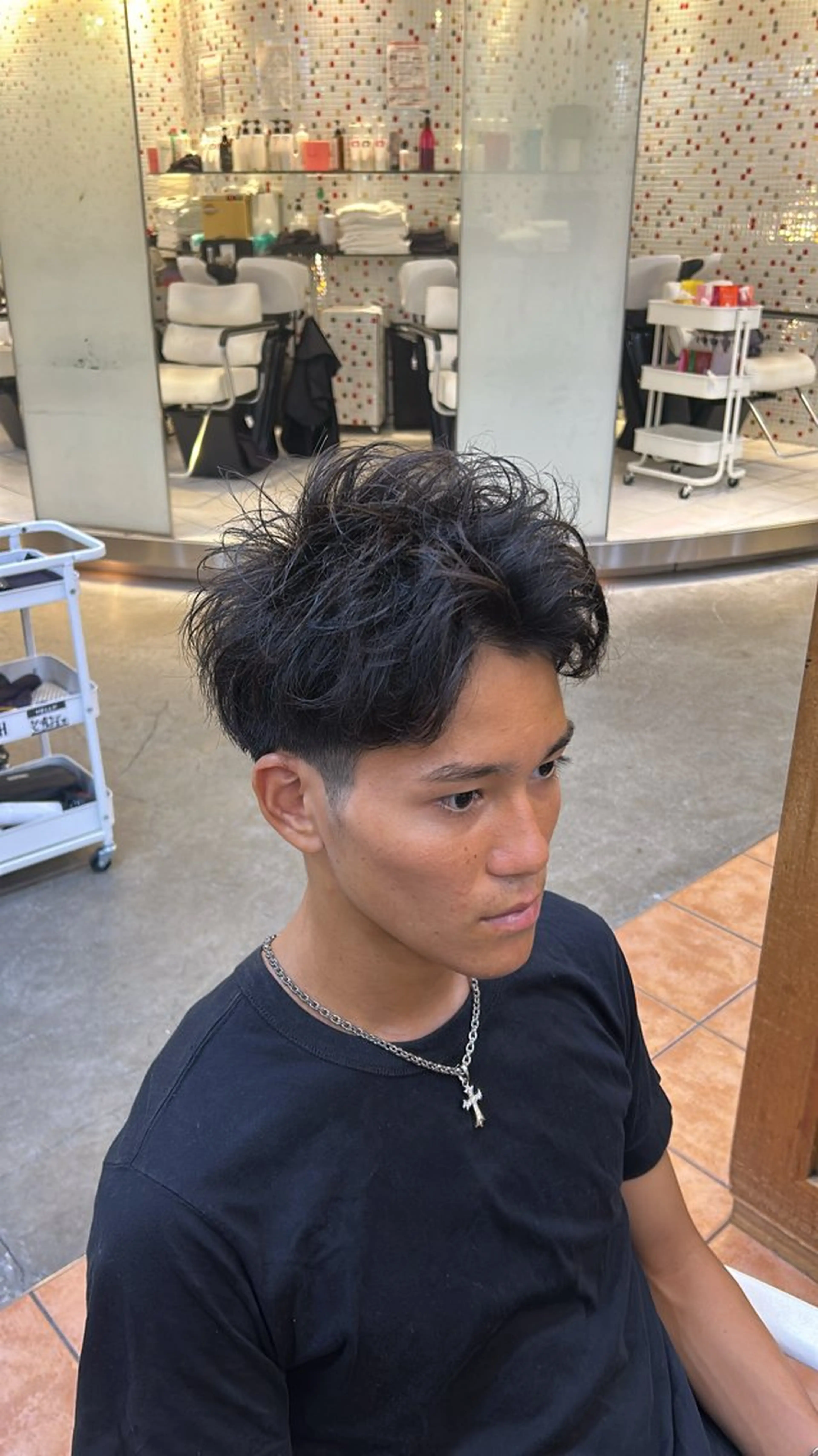 ショート パーマ メンズ メンズパーマ カット パーマ メンズ特化／パーマ ／ハイライトTumのヘアスタイル