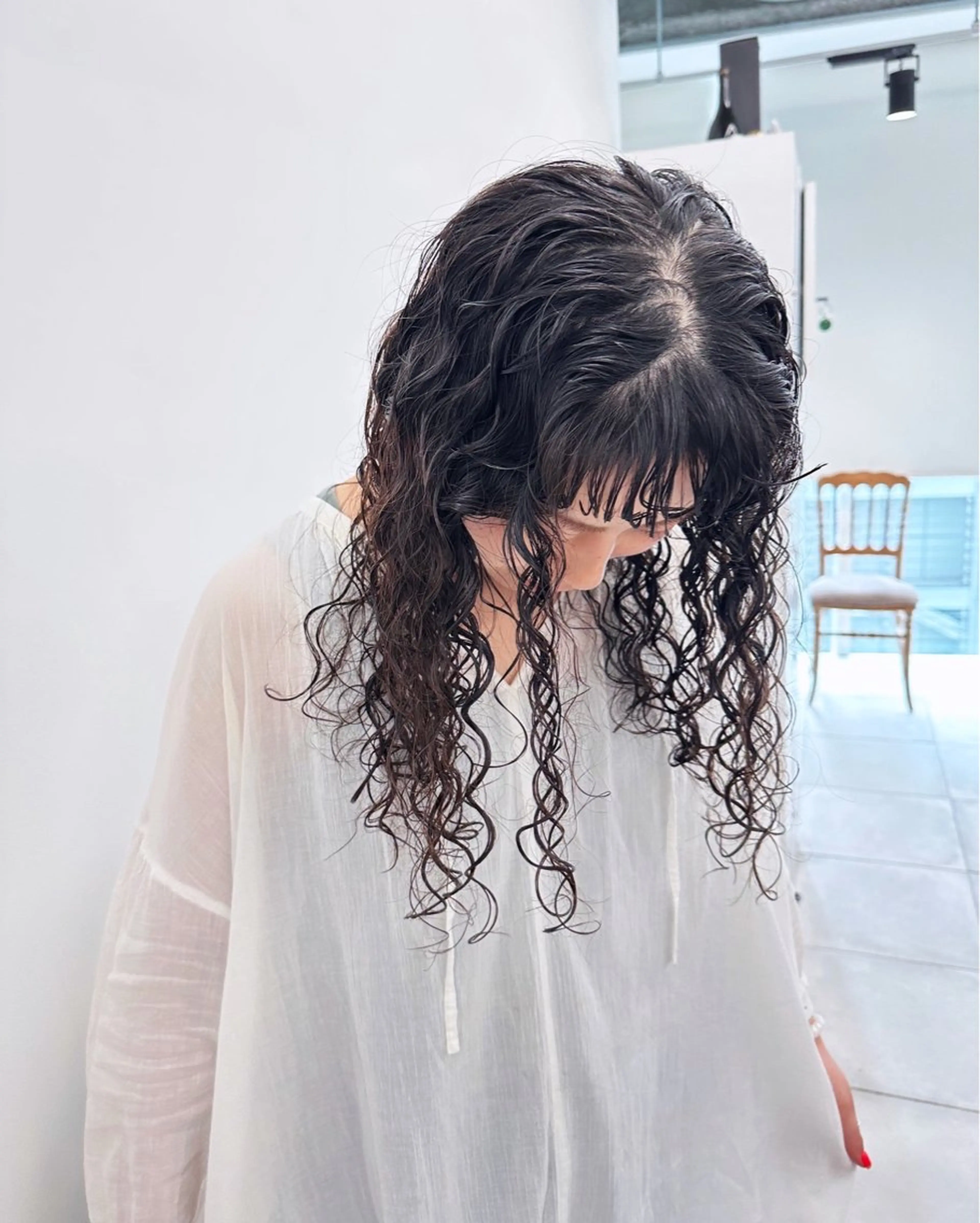 ロング カラー パーマ キッズ カット パーマ トリートメント オトナヘア🌿 harukaのヘアスタイル