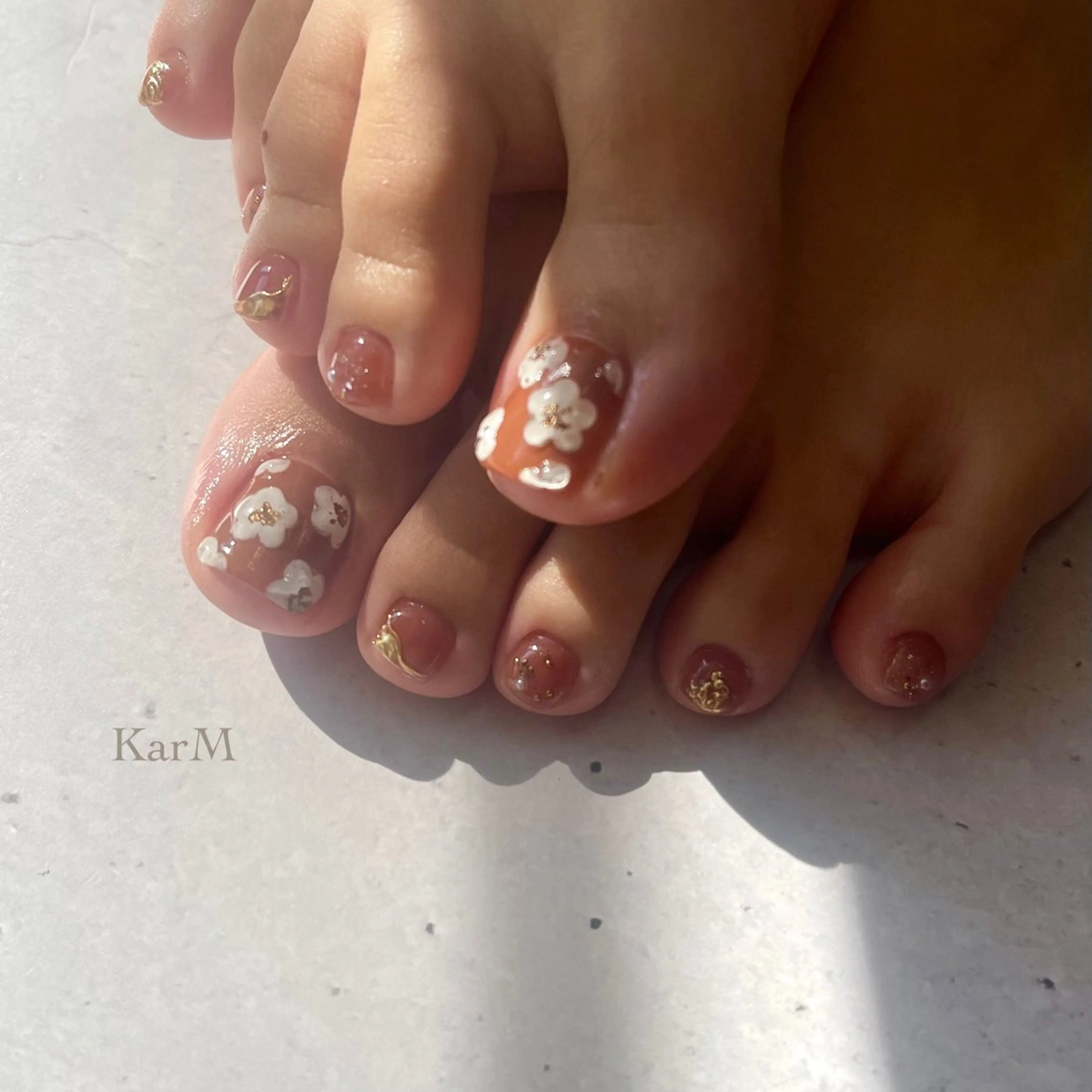 ネイル オーロラネイル チークネイル フラッシュネイル フットネイル フレンチネイル フットネイル ogino karinのネイルデザイン