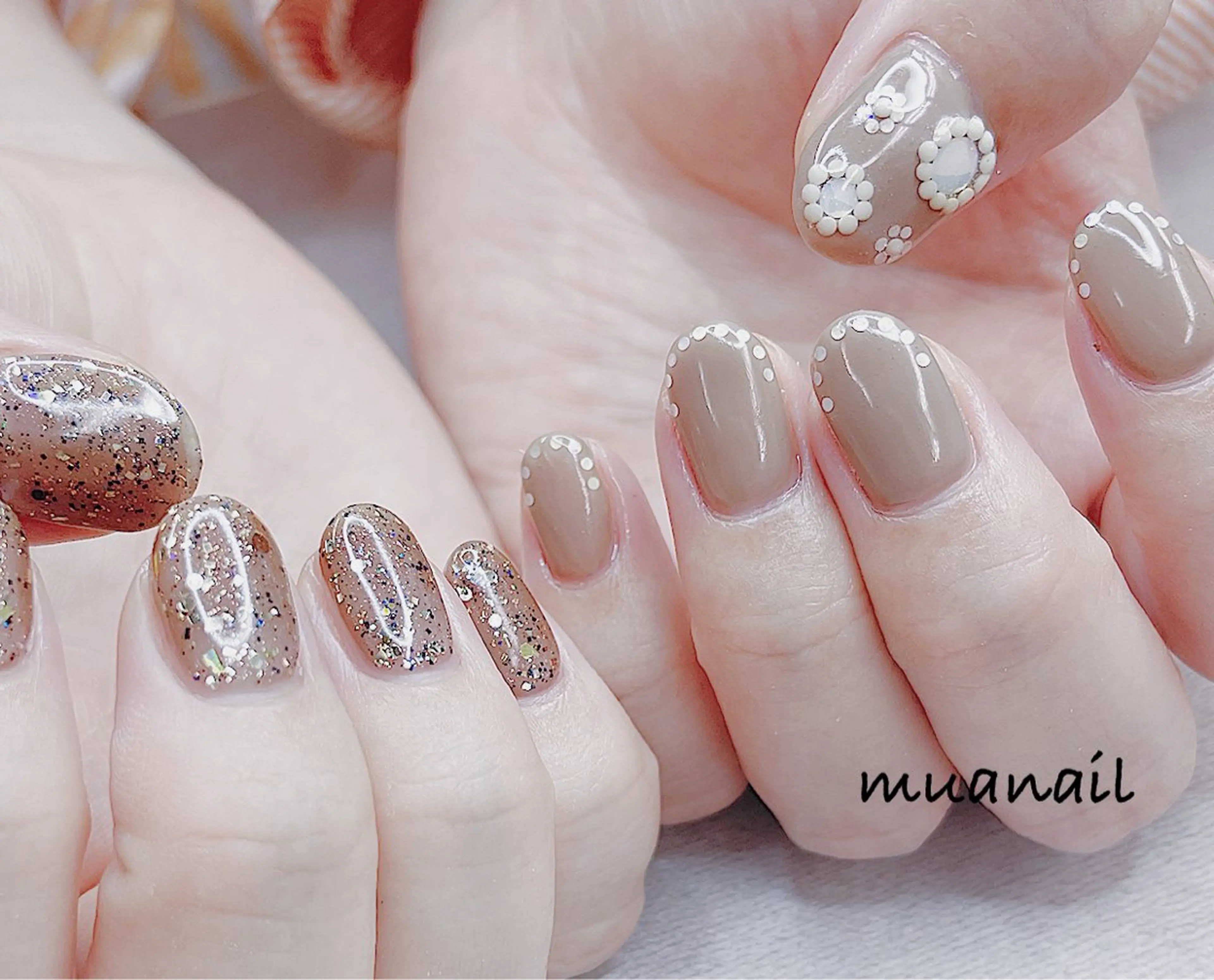 ネイル ブルー フラワーネイル 春ネイル ハンドネイル mua nail mikiのネイルデザイン