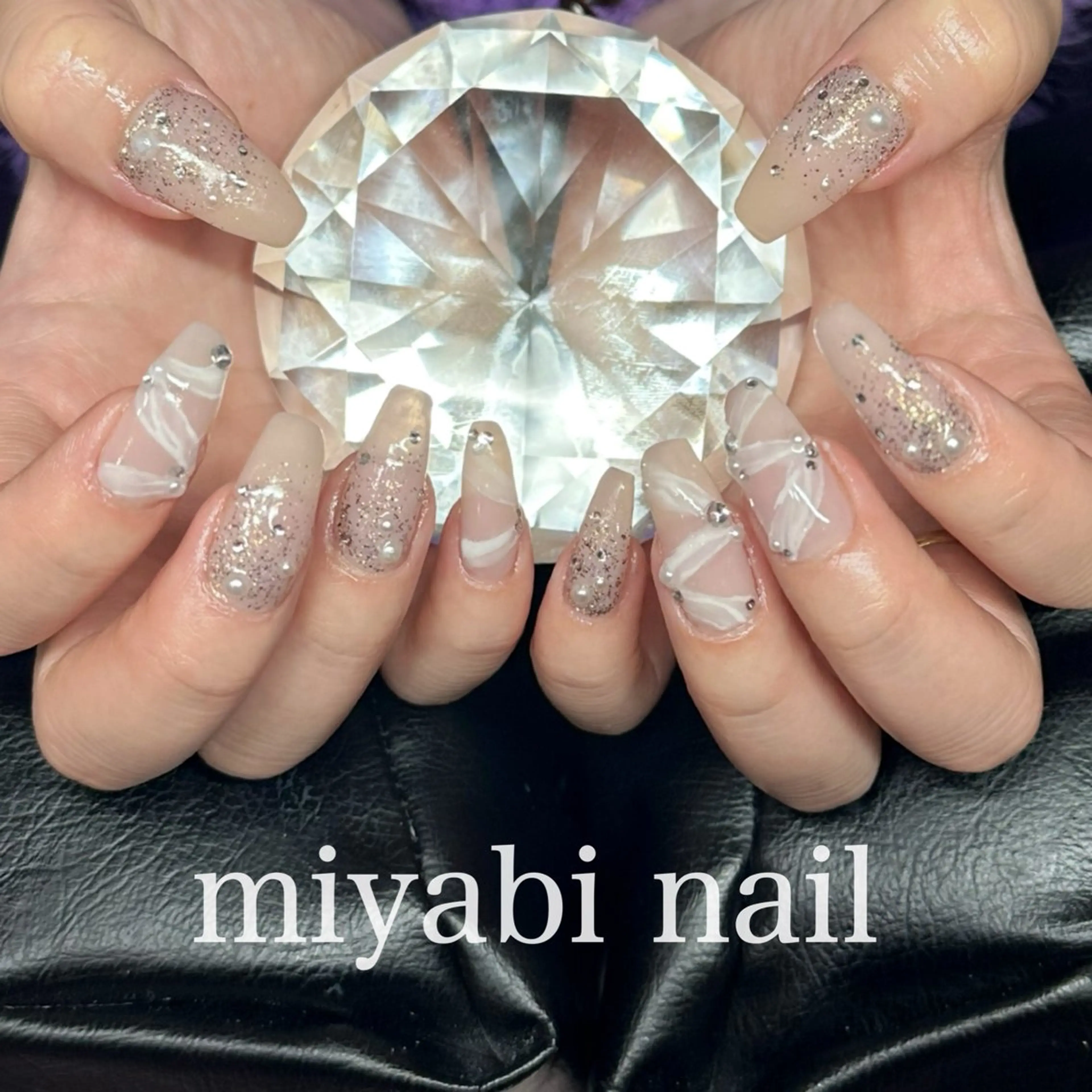 ネイル アートネイル ジェルネイル キラキラネイル ラメ(グリッター) 持ち込み ハンドネイル miyabi nail 桂川駅近くのネイルデザイン
