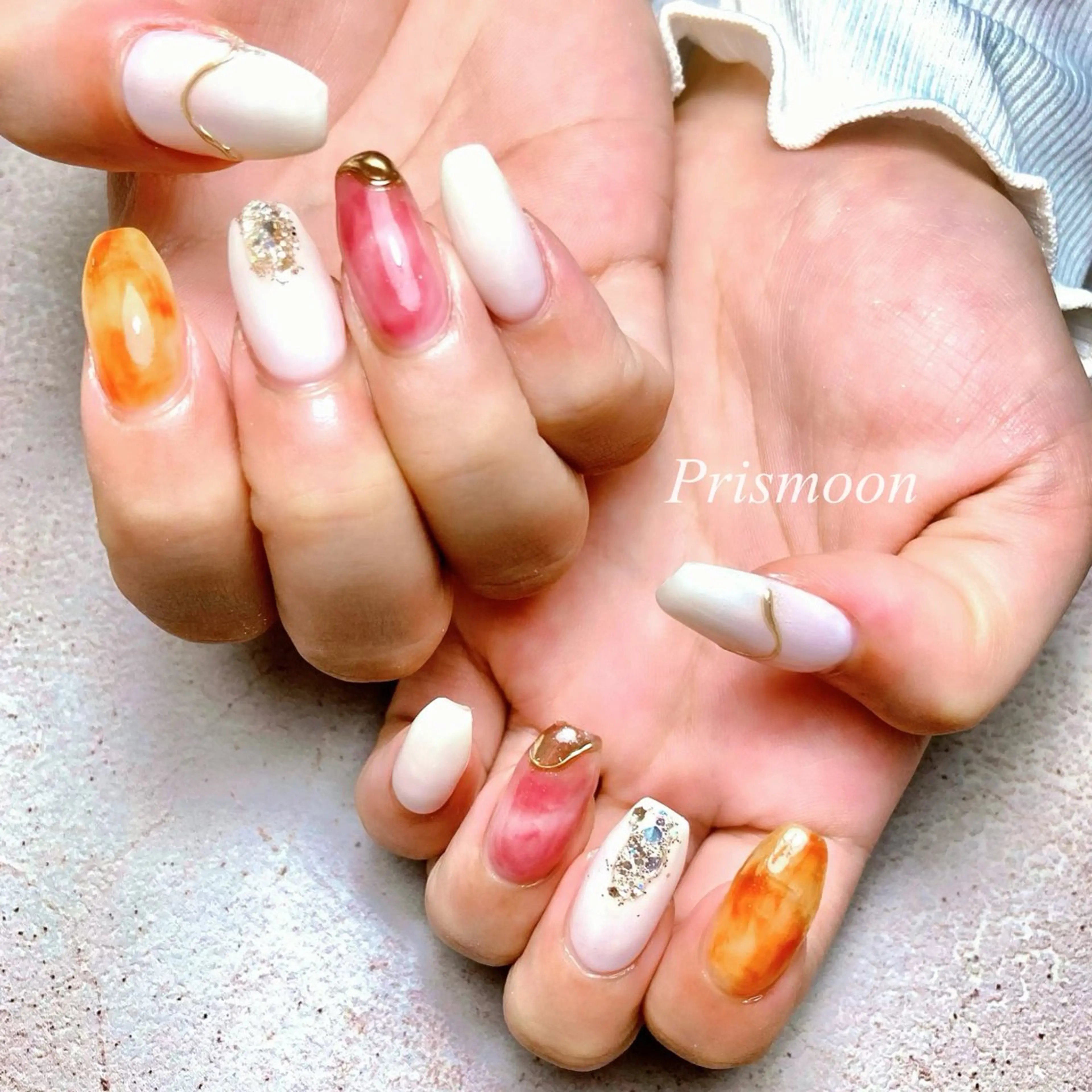 ネイル べっ甲ネイル ニュアンスネイル Prismoon  Nail所属・Prismoon Nailのネイルデザイン