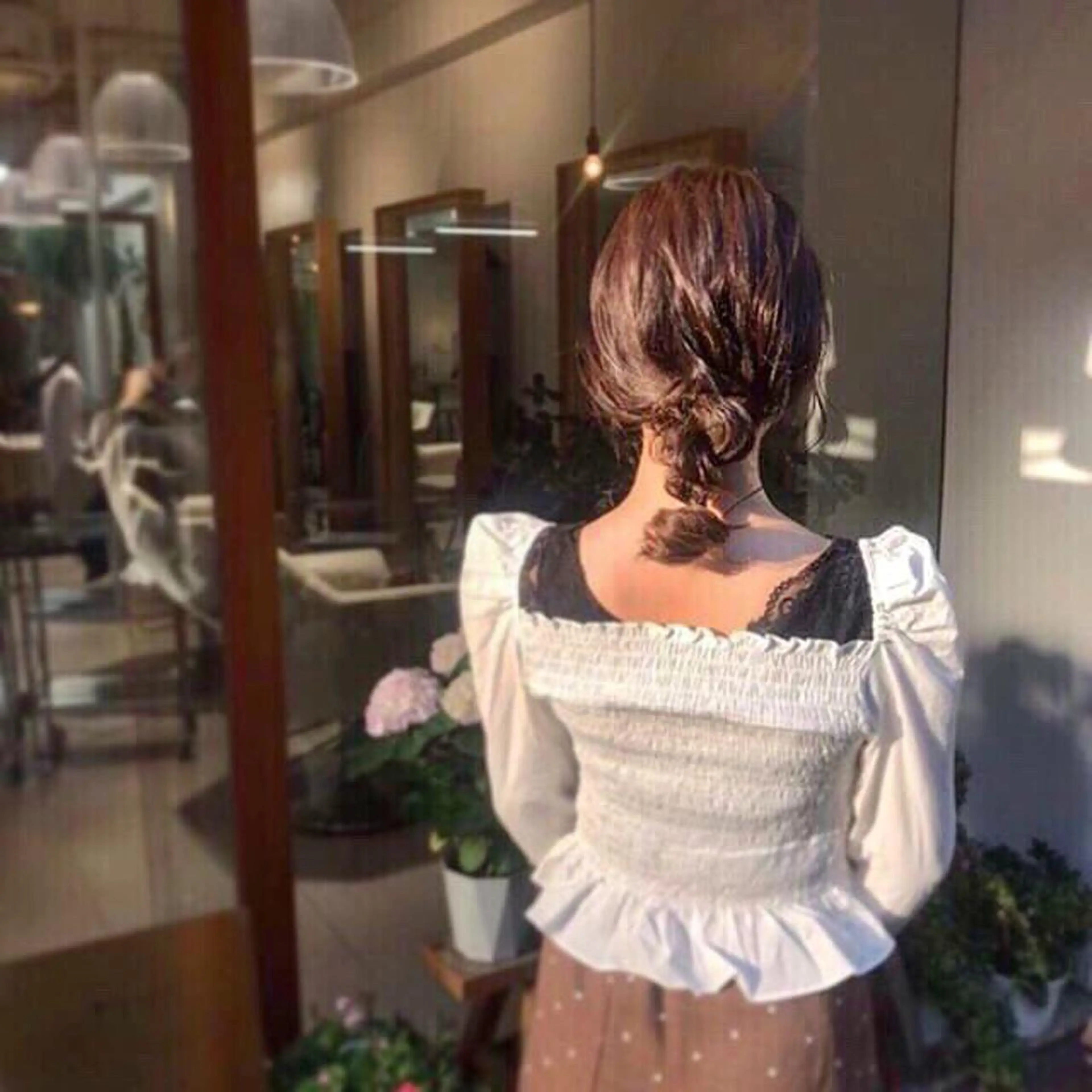 ミディアム ヘアセット 安永 涼のヘアスタイル
