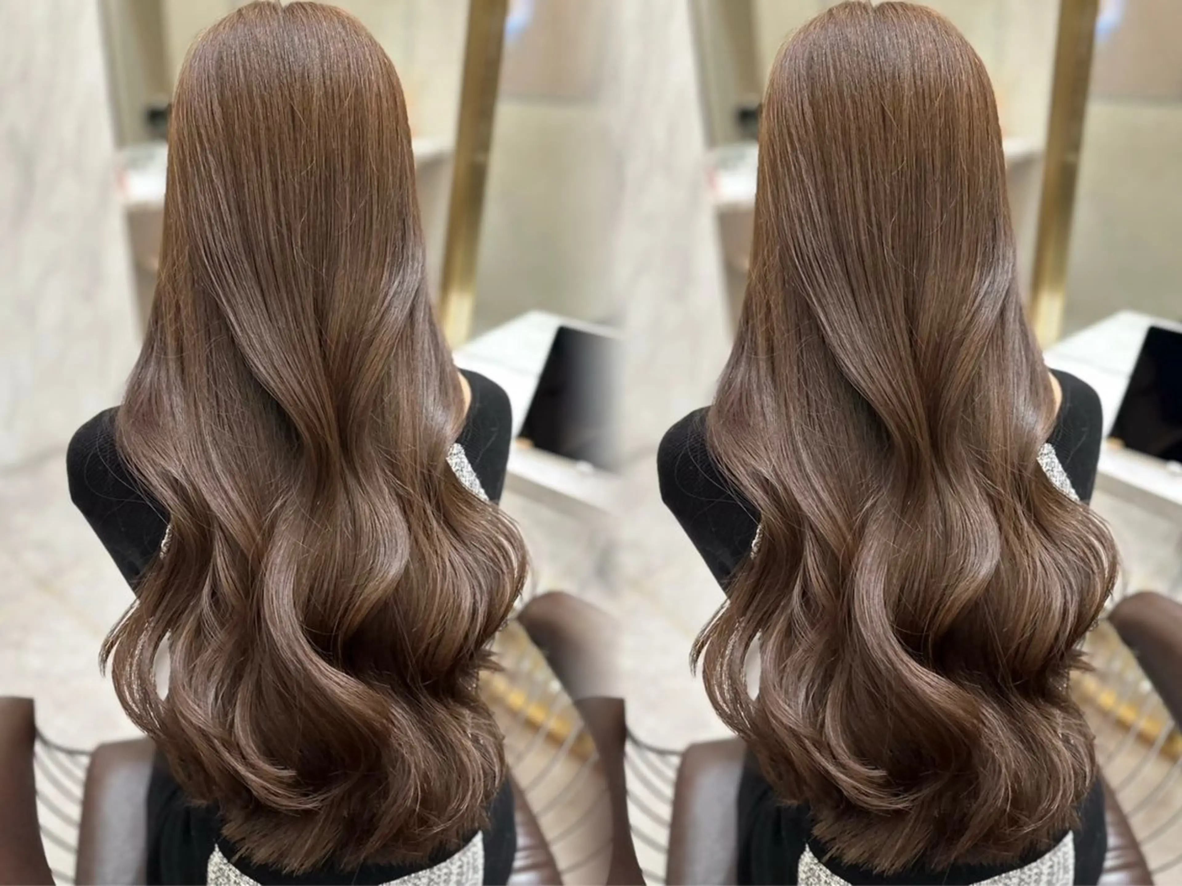 セミロング ヘアカラー トリートメント 🕊ブリーチなしカラ ー/レイヤーカットのヘアスタイル