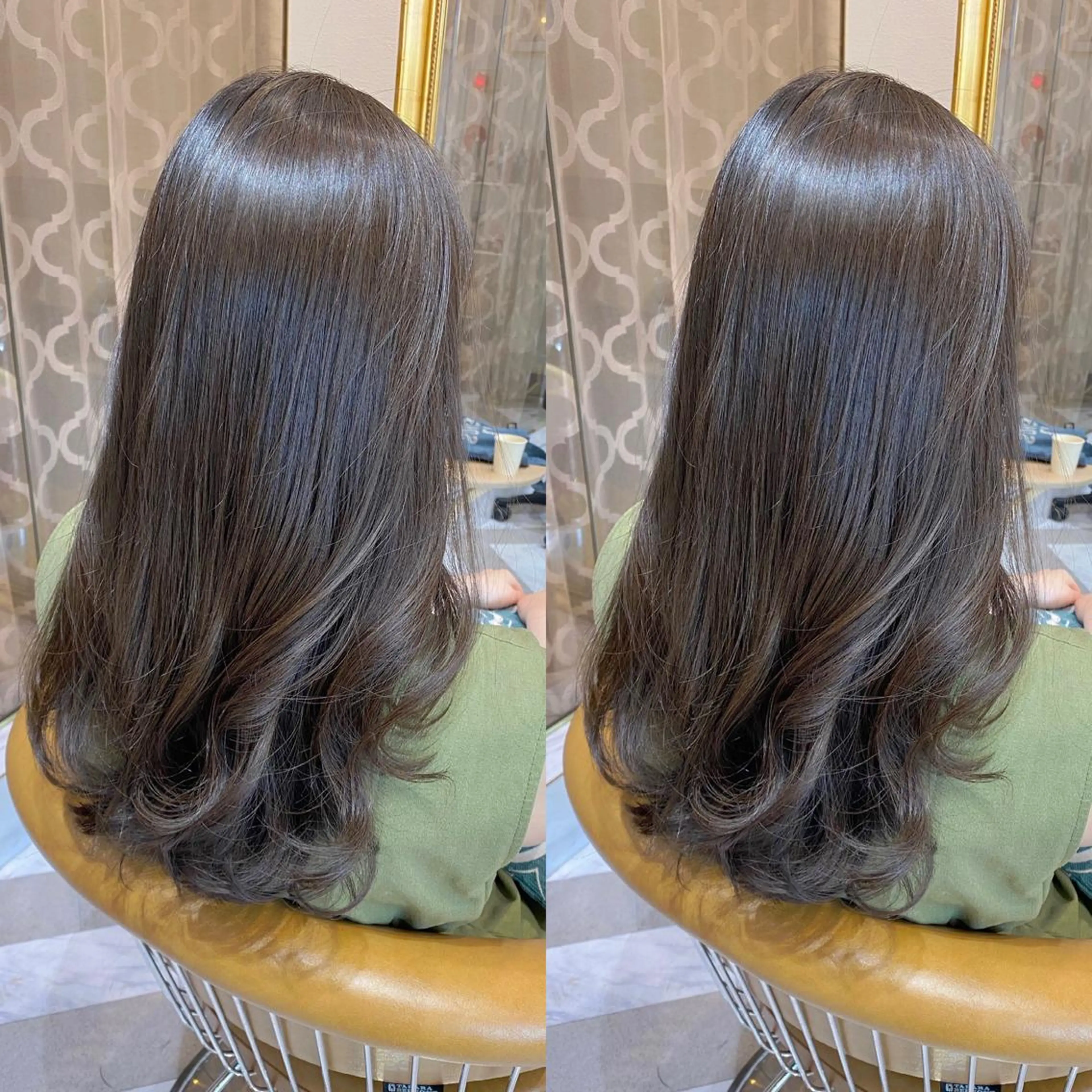 ミディアム カット ヘアカラー トリートメント 韓国ヘア/レイヤー/ 髪質改善🫧西田のヘアスタイル