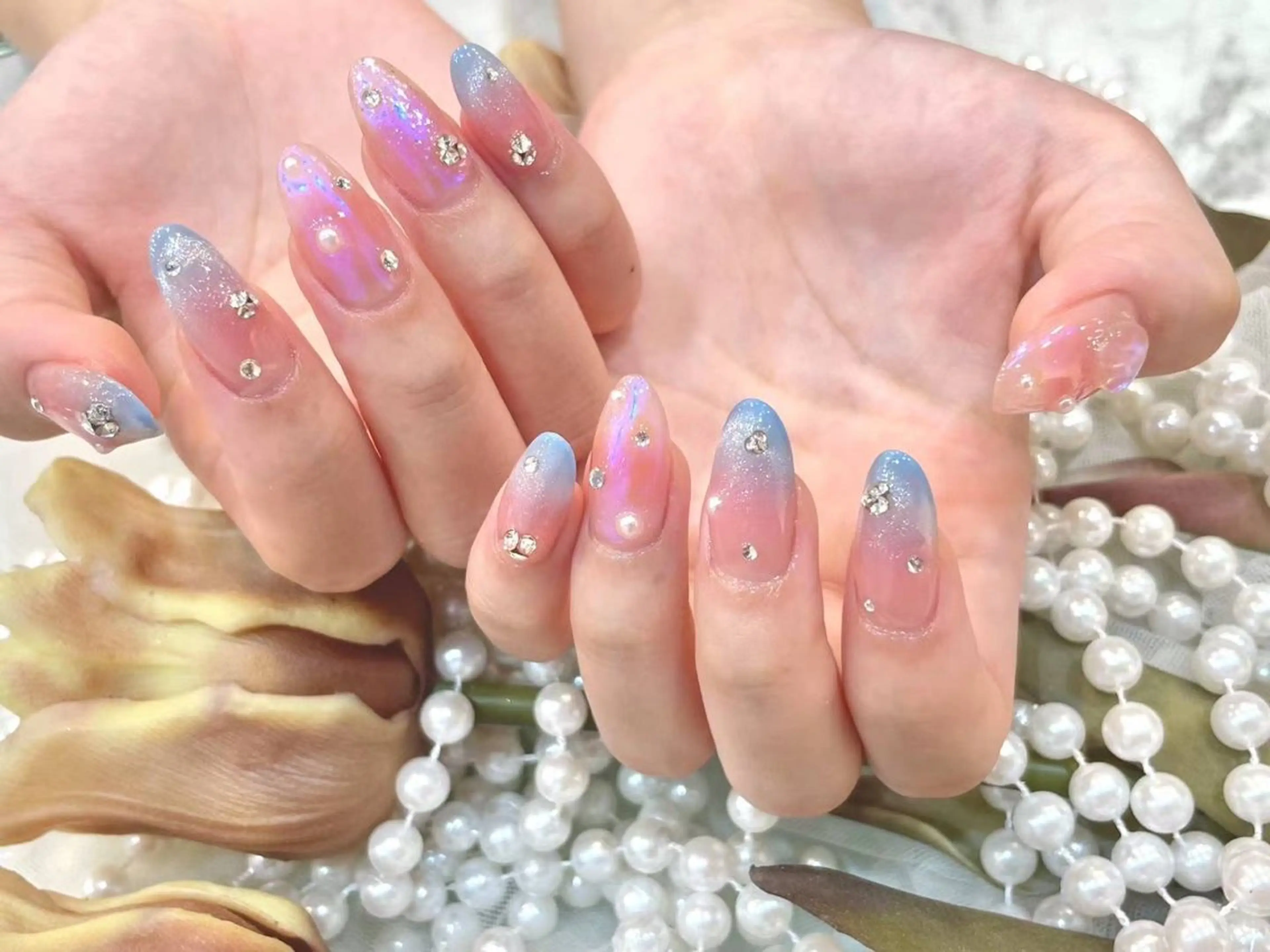 ネイル ジェルネイル ハート 韓国ネイル ニュアンスネイル パラジェル Niko nailサロンのネイルデザイン