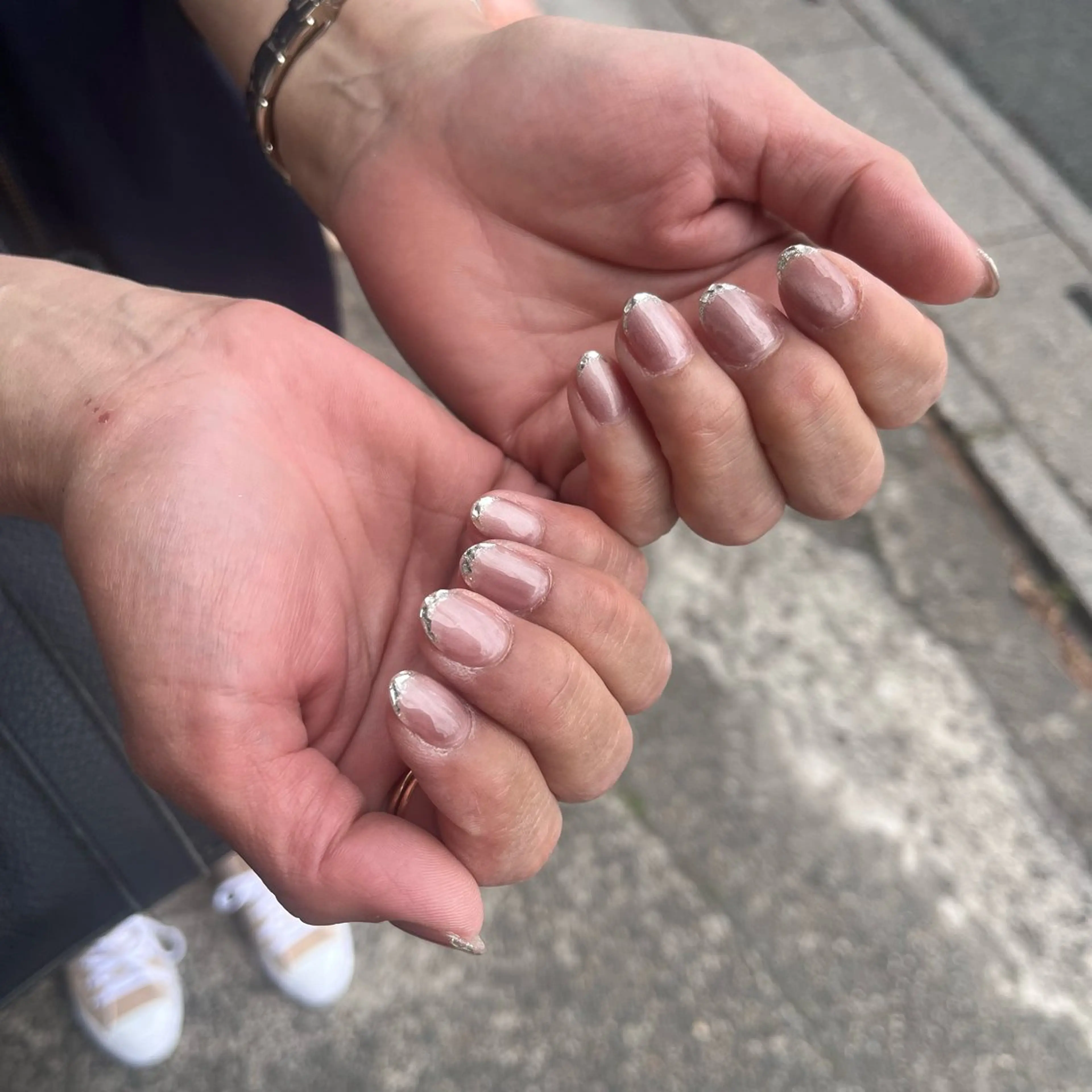 ネイル フレンチネイル ガラスフレンチ 持ち込み NAIL MATILDa 1103所属・NAIL MATILDaのネイルデザイン