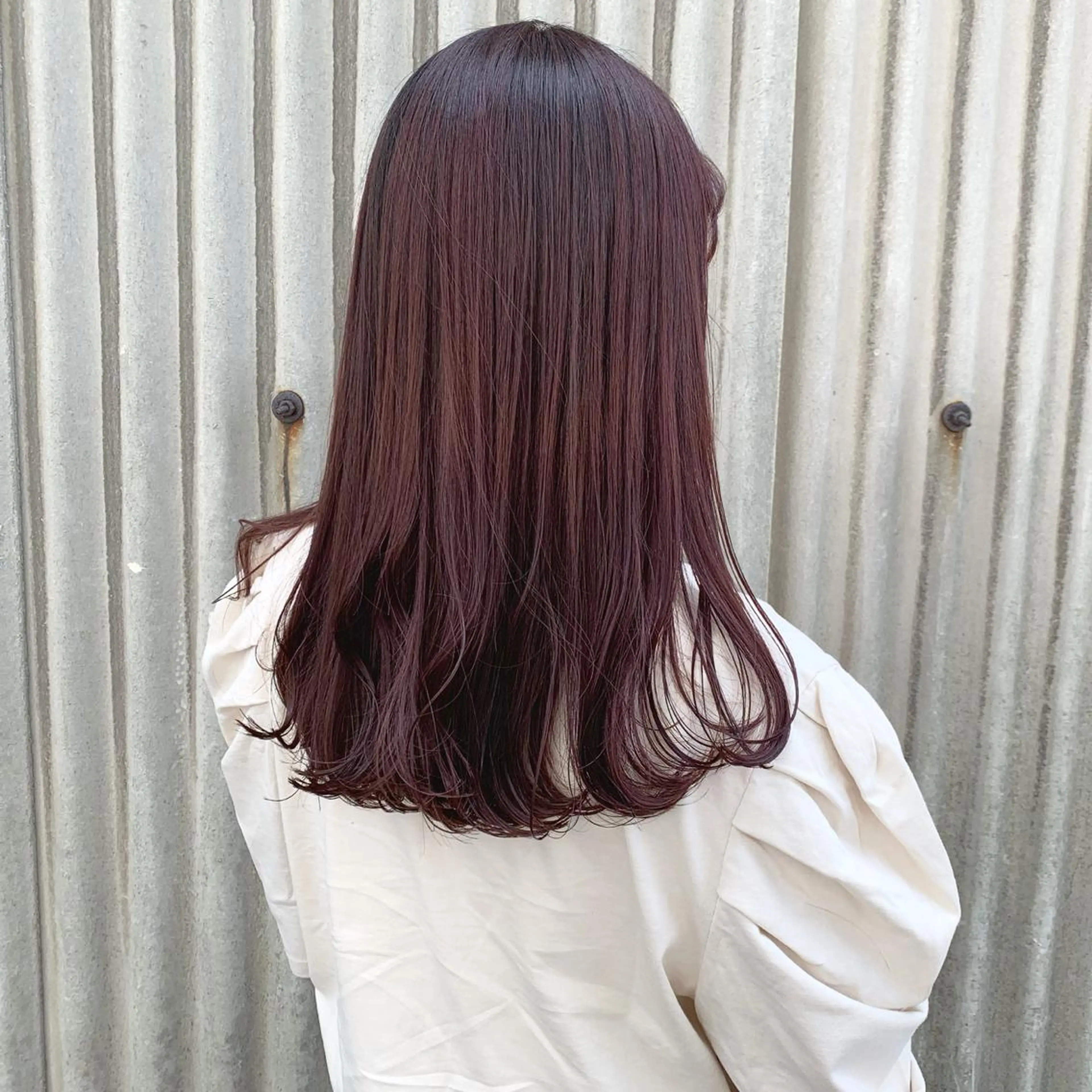 ロング カラー ブラウンカラー レッドカラー レッドブラウン 野々村 朋美のヘアスタイル