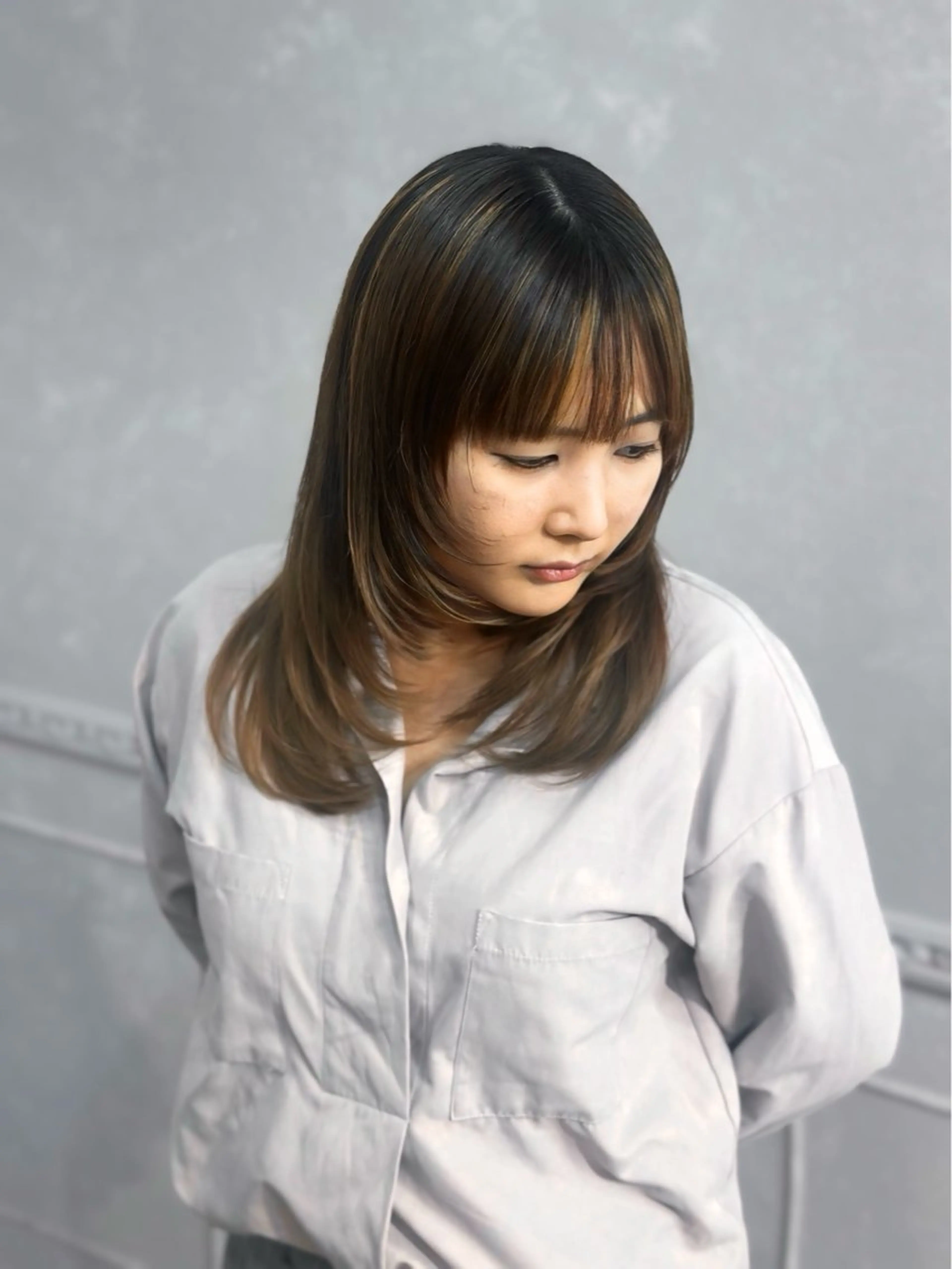 ミディアム ハイレイヤー レイヤーカット カット トリートメント RISA /千葉 【Ulu】のヘアスタイル