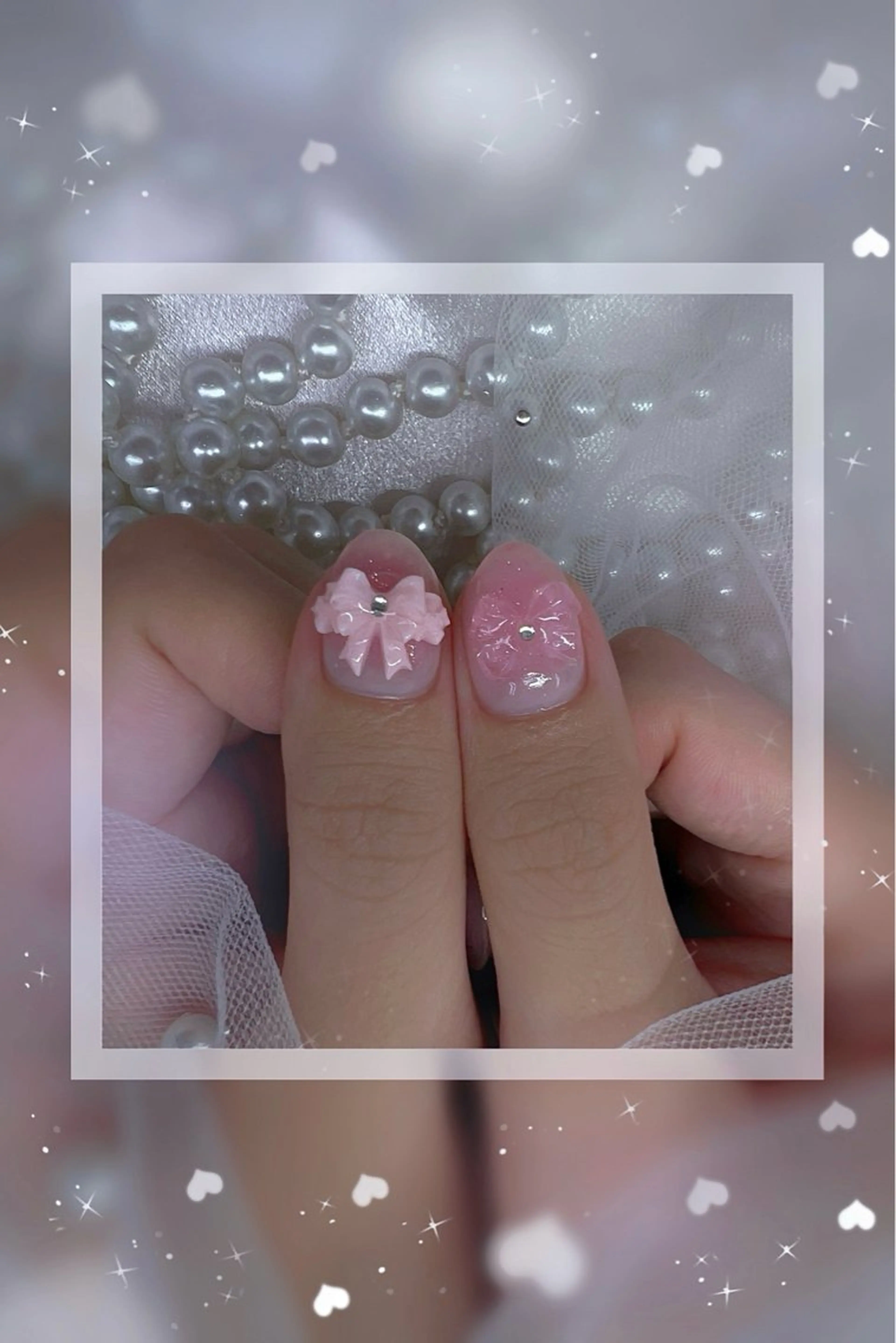 ネイル チークネイル フレンチネイル ガーリー グラデーション マグネットネイル Chill Nailsalonのネイルデザイン