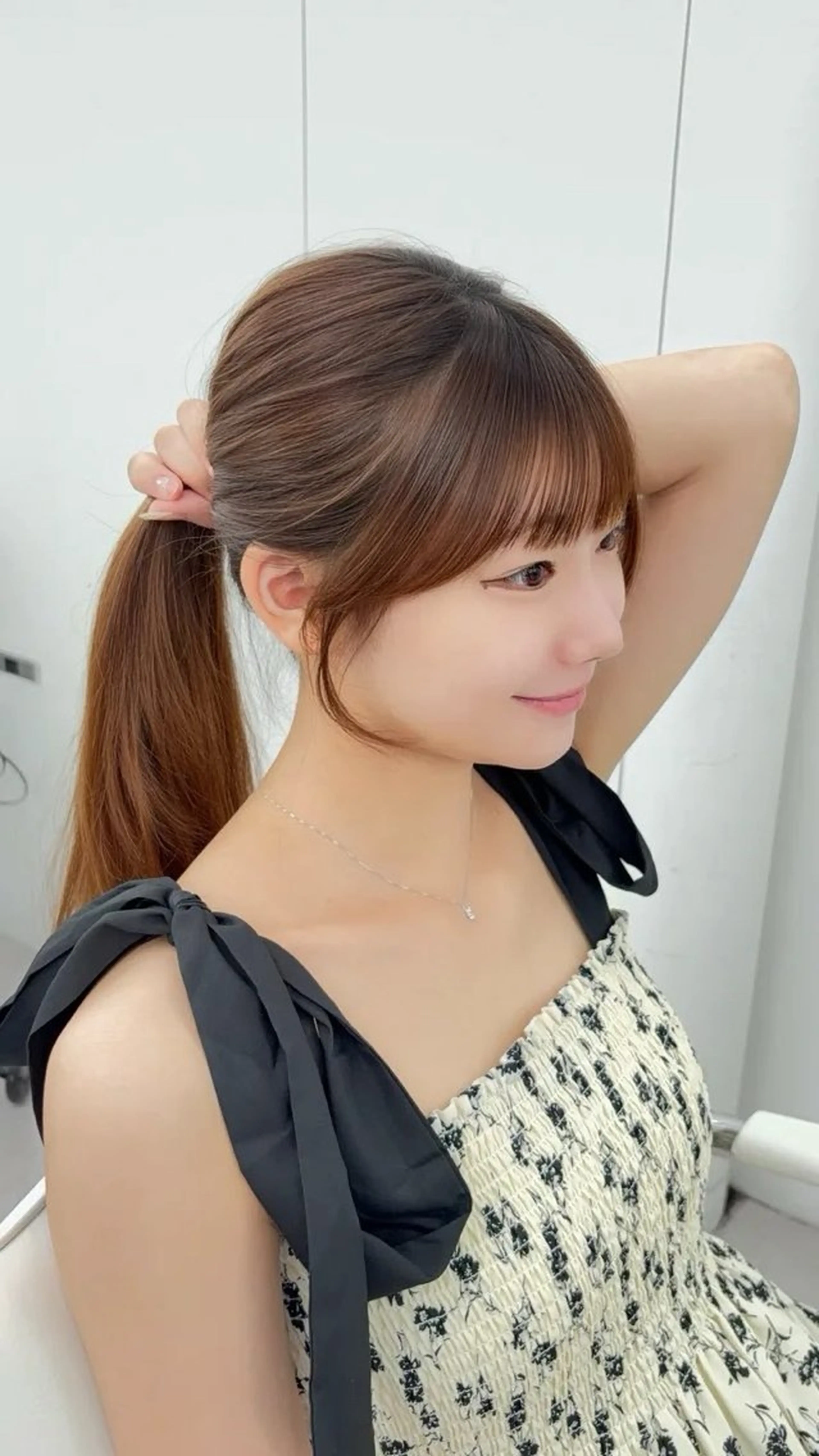 ロング カラー レイヤーカット 小顔カット カット ヘアカラー トリートメント 韓国ヘア/レイヤー/ 顔まわり足立遥奈のヘアスタイル