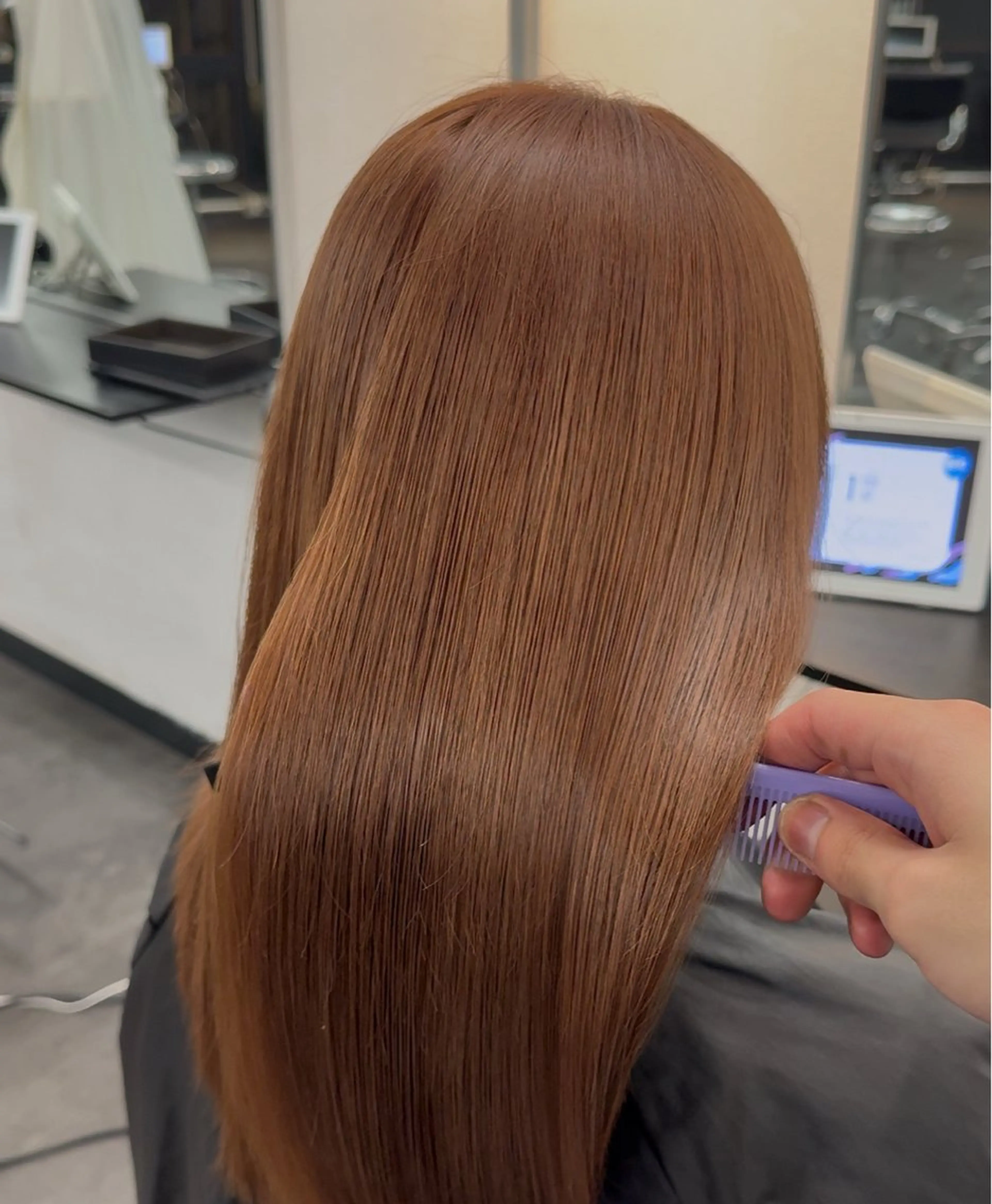 ロング カラー ヘアアレンジ 縮毛矯正 ✨レイヤーカット/透 名感カラー特化✨のヘアスタイル