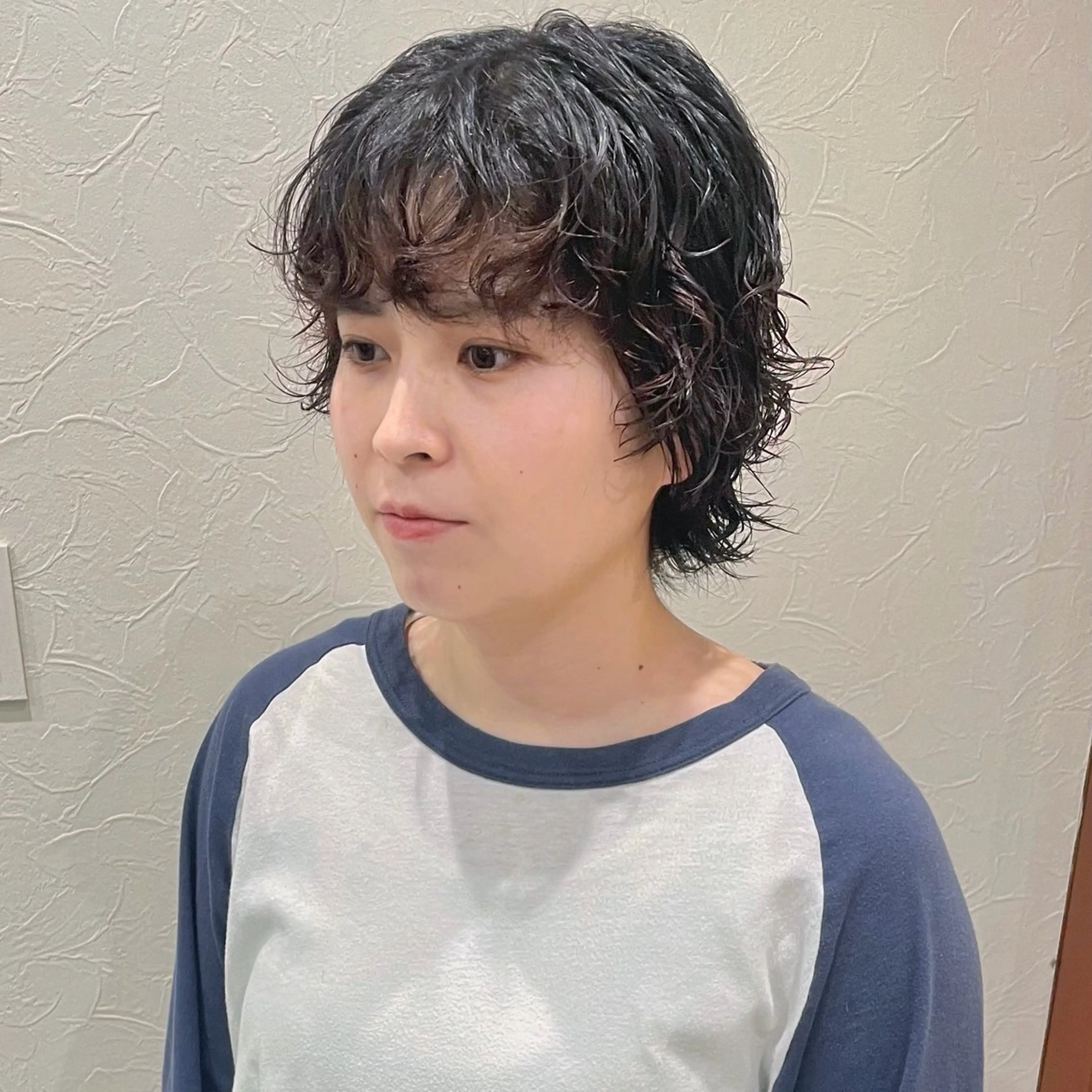 ショート パーマ ショートヘア 小顔カット ウルフカット カット パーマ ヘッドスパ 暖色カラー/ 伏見/RIONAのヘアスタイル