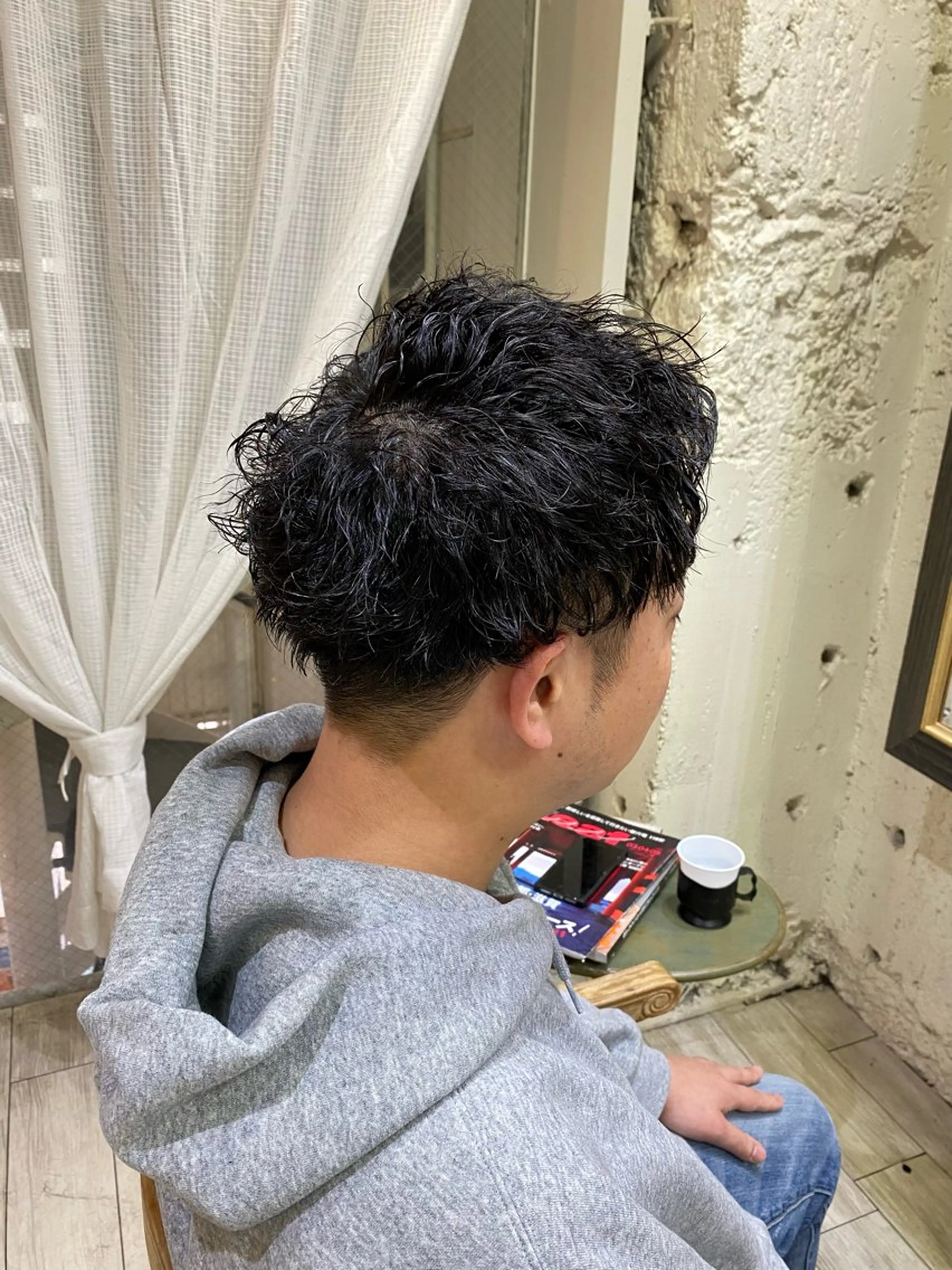 ショート メンズ メンズパーマ HAIR BASE ZAWAWA所属・レイヤー/ブリーチ｜ 特殊パーマ/赤澤のヘアスタイル