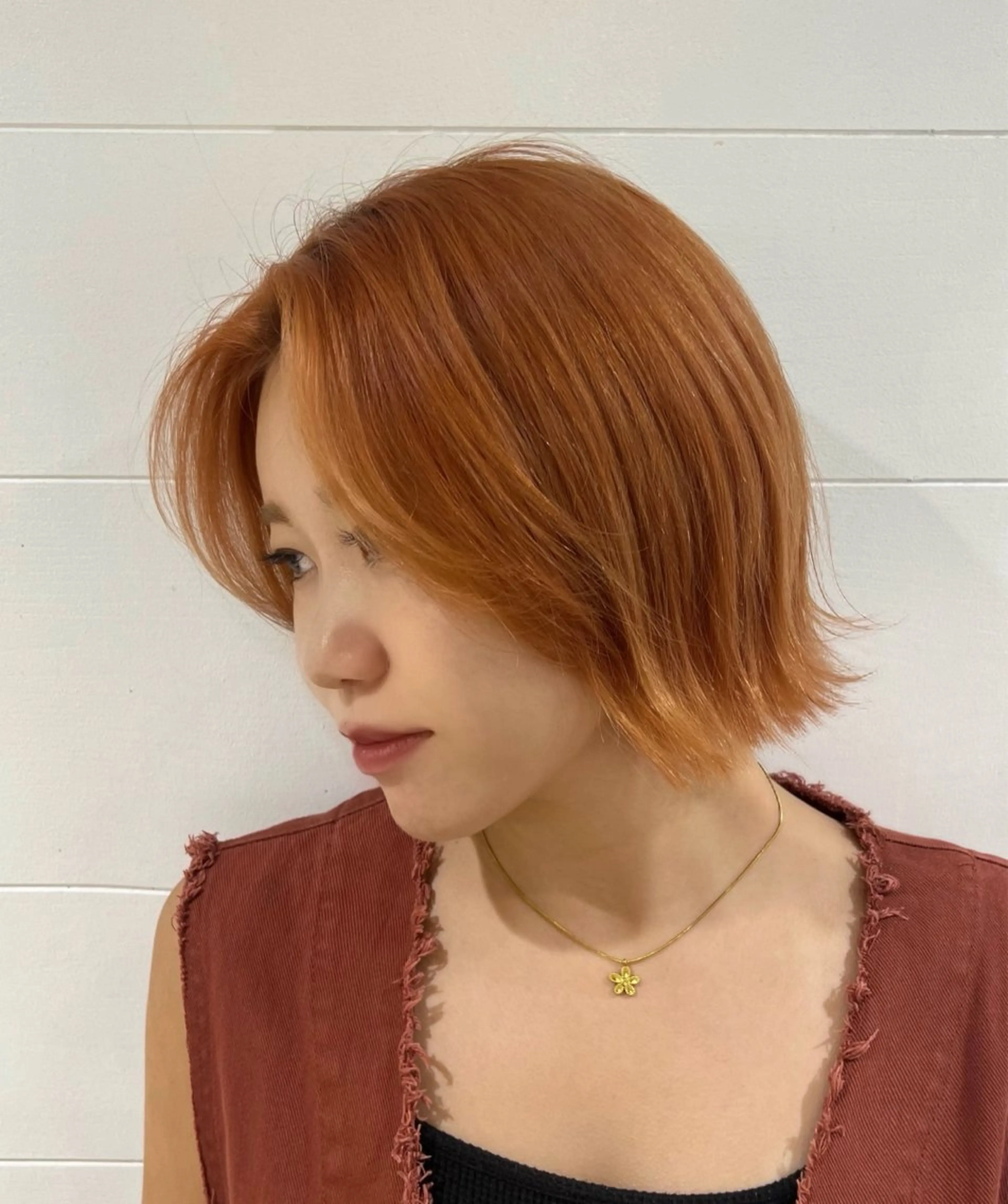 ショート カラー オレンジ ヘアカラー ୨୧color୨୧ ちひろのヘアスタイル