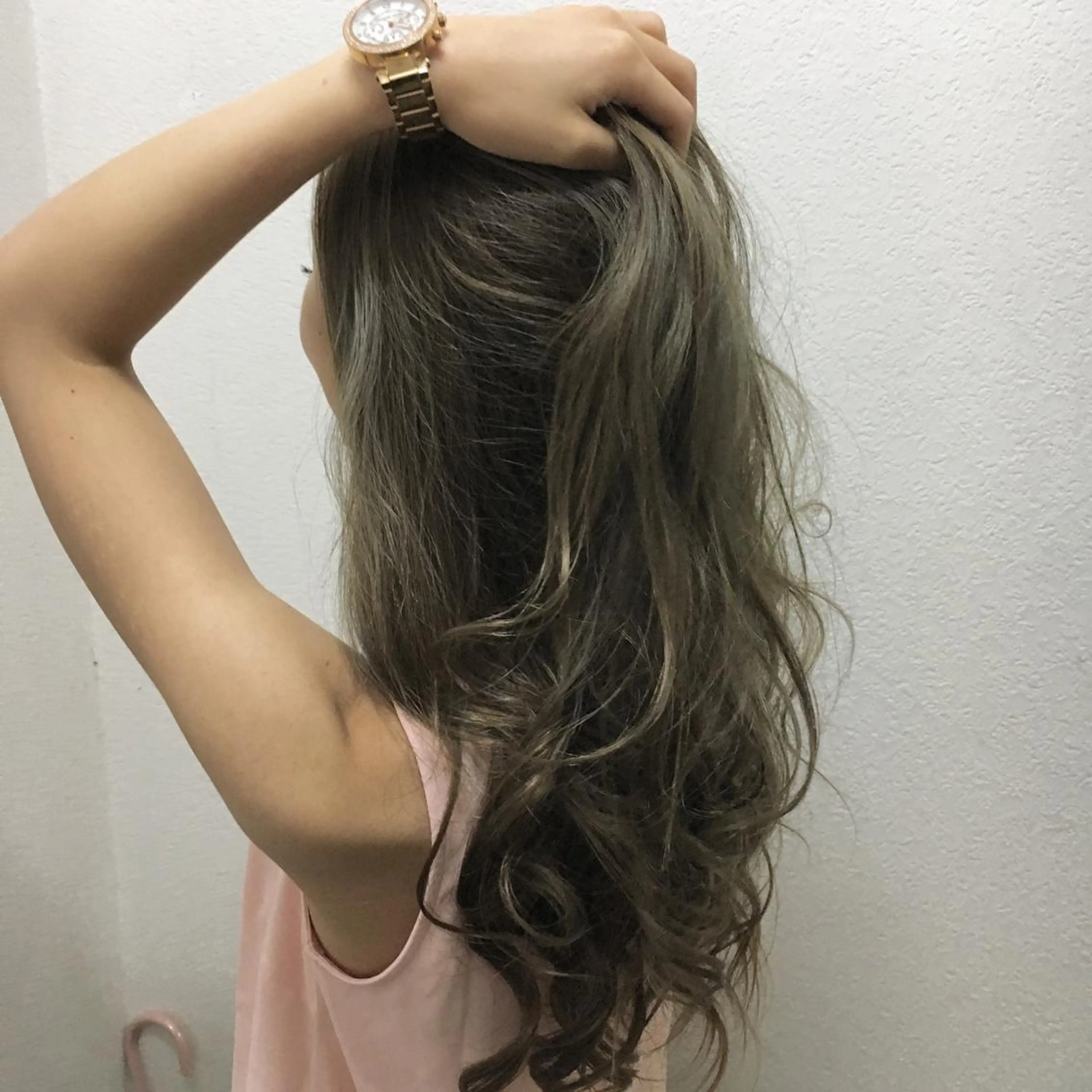 セミロング カラー アディクシーカラー グレージュ ハイライトカラー オリーブグレージュ オリーブグレー ヘアカラー トリートメント JIL BLAN 京都のヘアスタイル