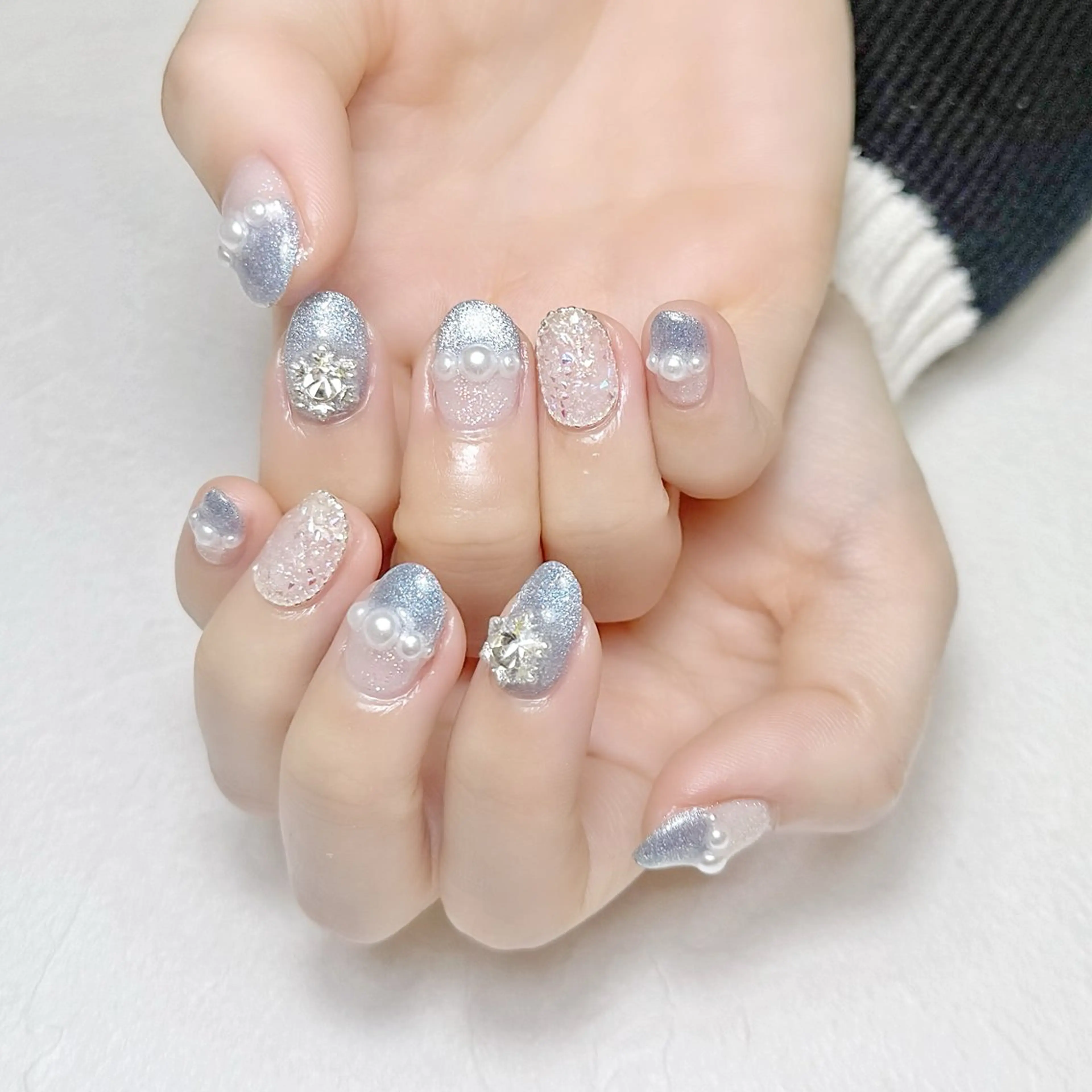 ネイル ブルー マグネットネイル rouse nail RISATOのネイルデザイン
