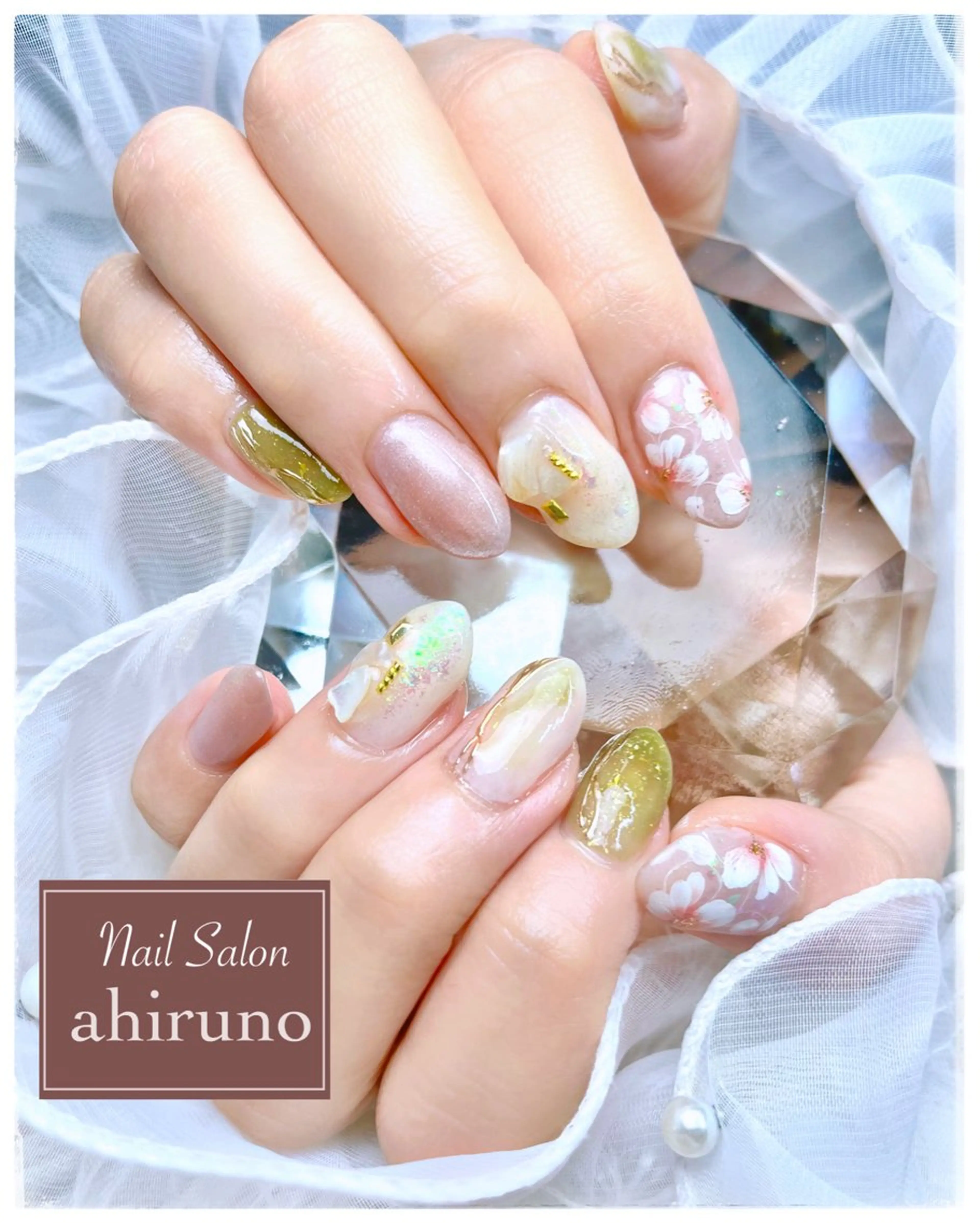 ネイル 桜ネイル 持ち込み 春ネイル ハンドネイル ａｈｉｒｕｎｏ ✿ ｙｕiのネイルデザイン