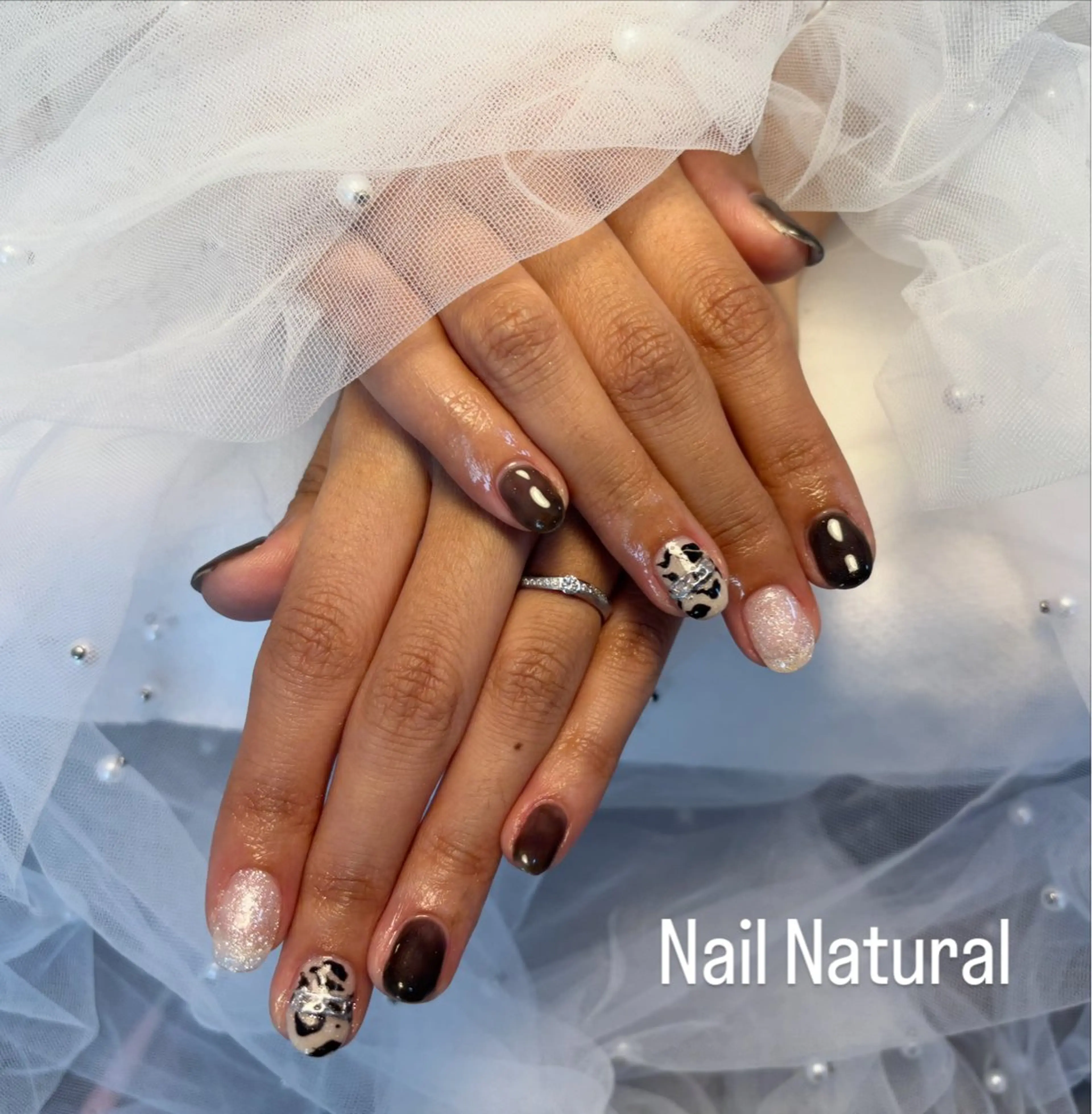 ネイル フラッシュネイル フットネイル フレンチネイル ジェルネイル ガラスフレンチ ハンドネイル Nail salon Natulalのネイルデザイン