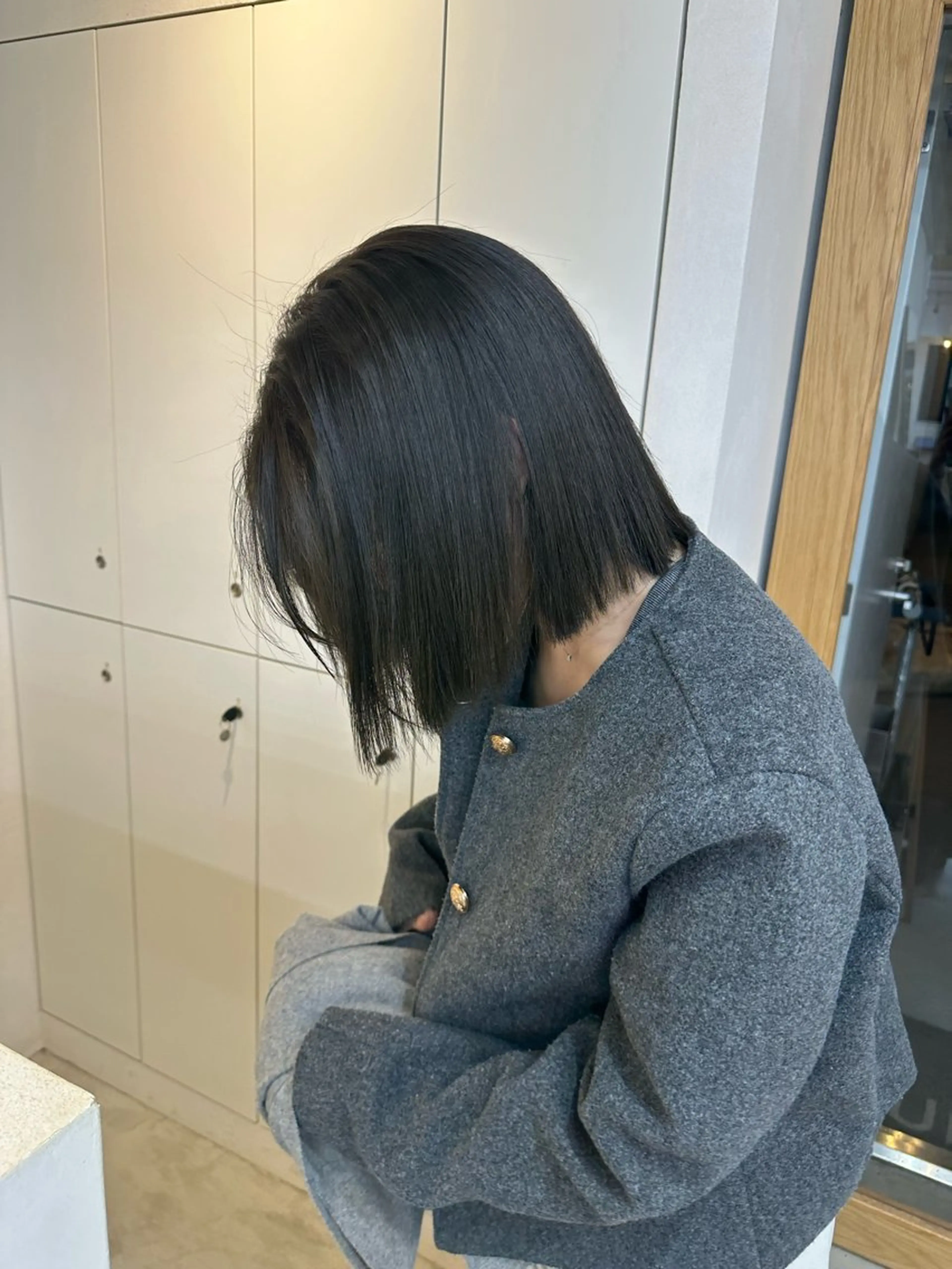 ショート カラー オリーブカラー ヘアカラー トリートメント ハイトーン/縮毛矯正 /艶カラー/mikuのヘアスタイル