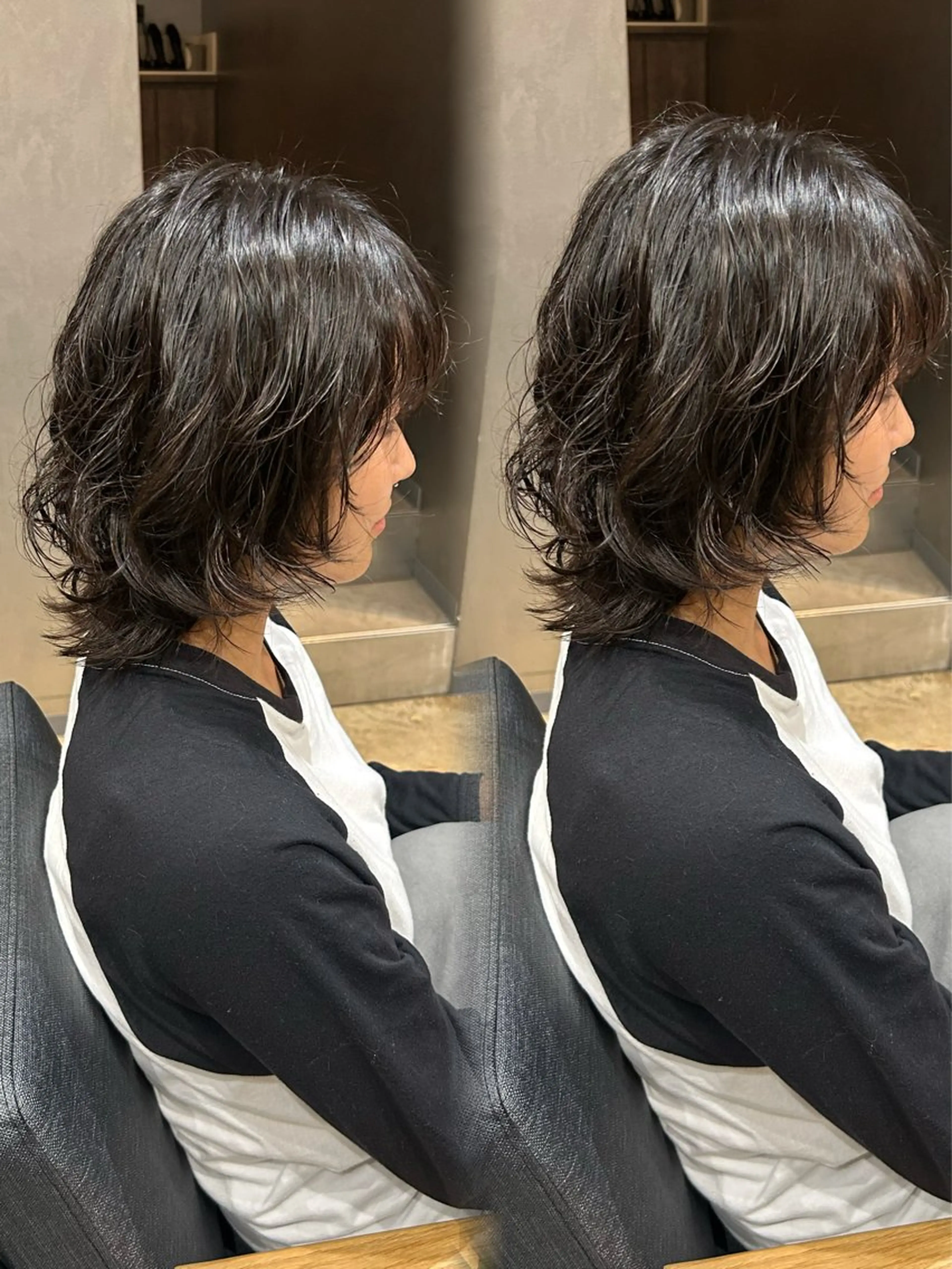 パーマ ウルフカット ニュアンスパーマ カット パーマ 心斎橋🤍inity KIKOのヘアスタイル