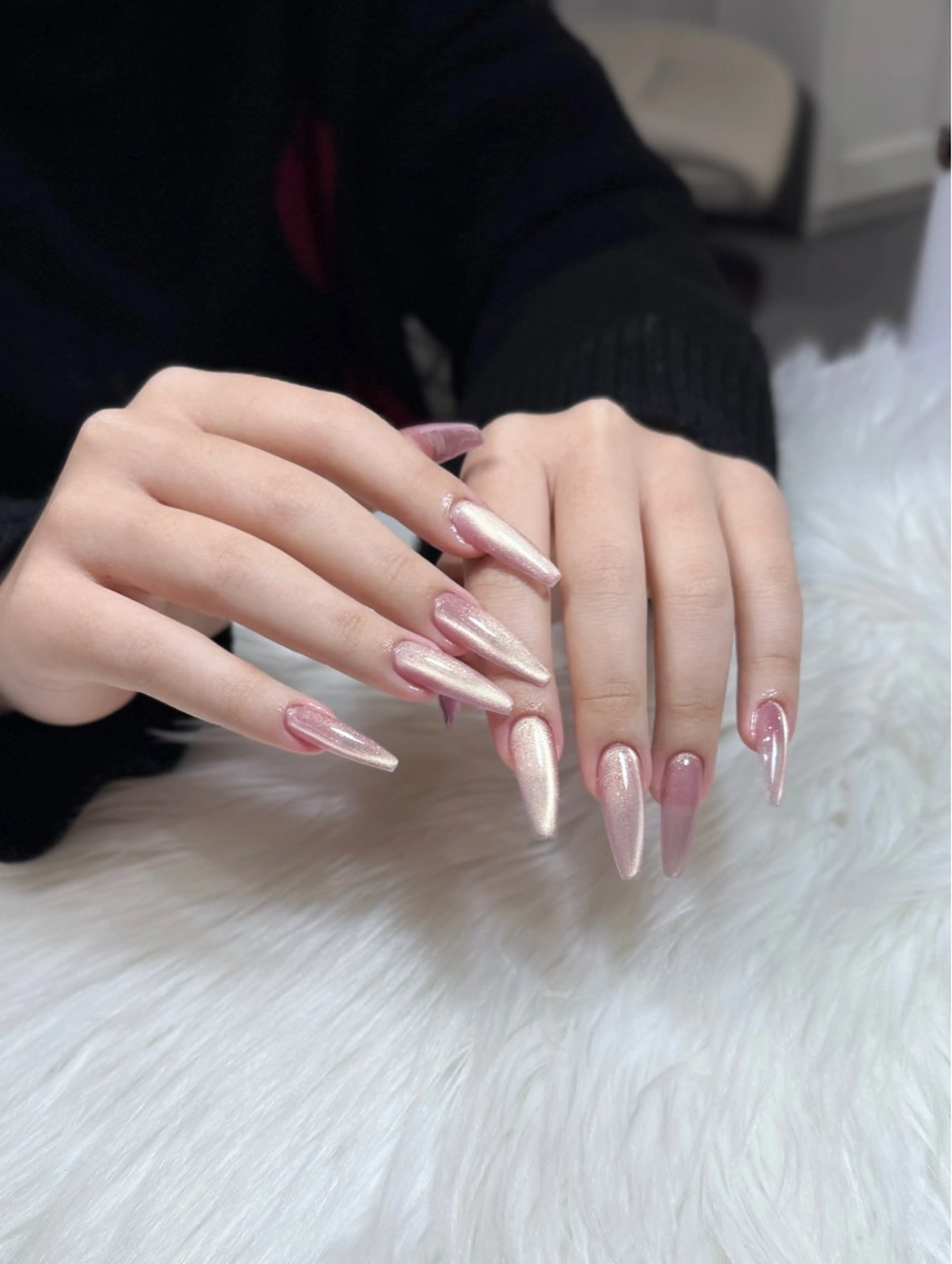 ネイル アートネイル オーロラネイル ジェルネイル 韓国ネイル ロングネイル ハンドネイル Nichi Nailsのネイルデザイン