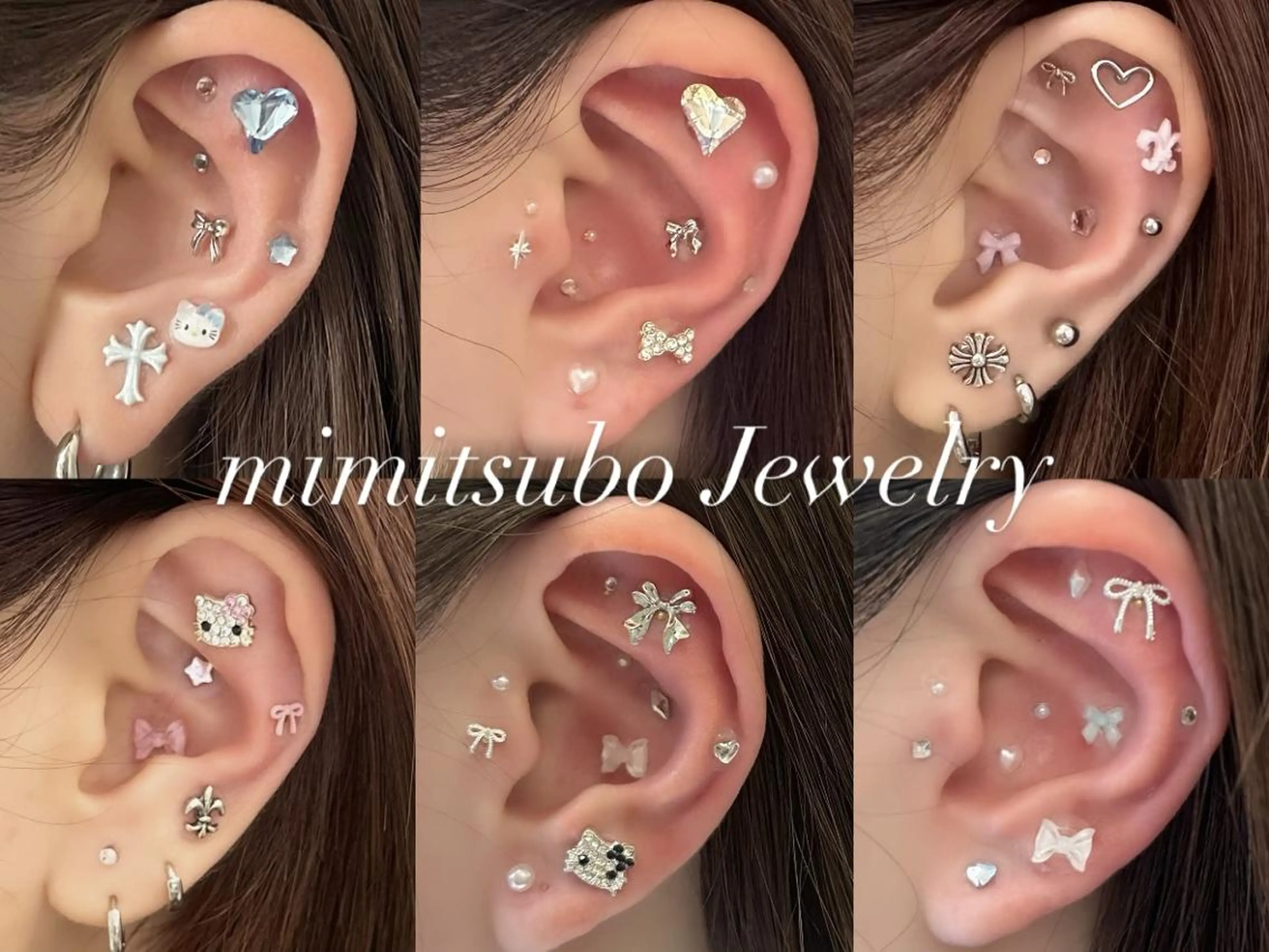 【耳ツボジュエリー】💎可愛すぎるヘルスケア🫧キティーちゃんなどパーツの種類多数ご用意✨《10個​〜​》の写真
