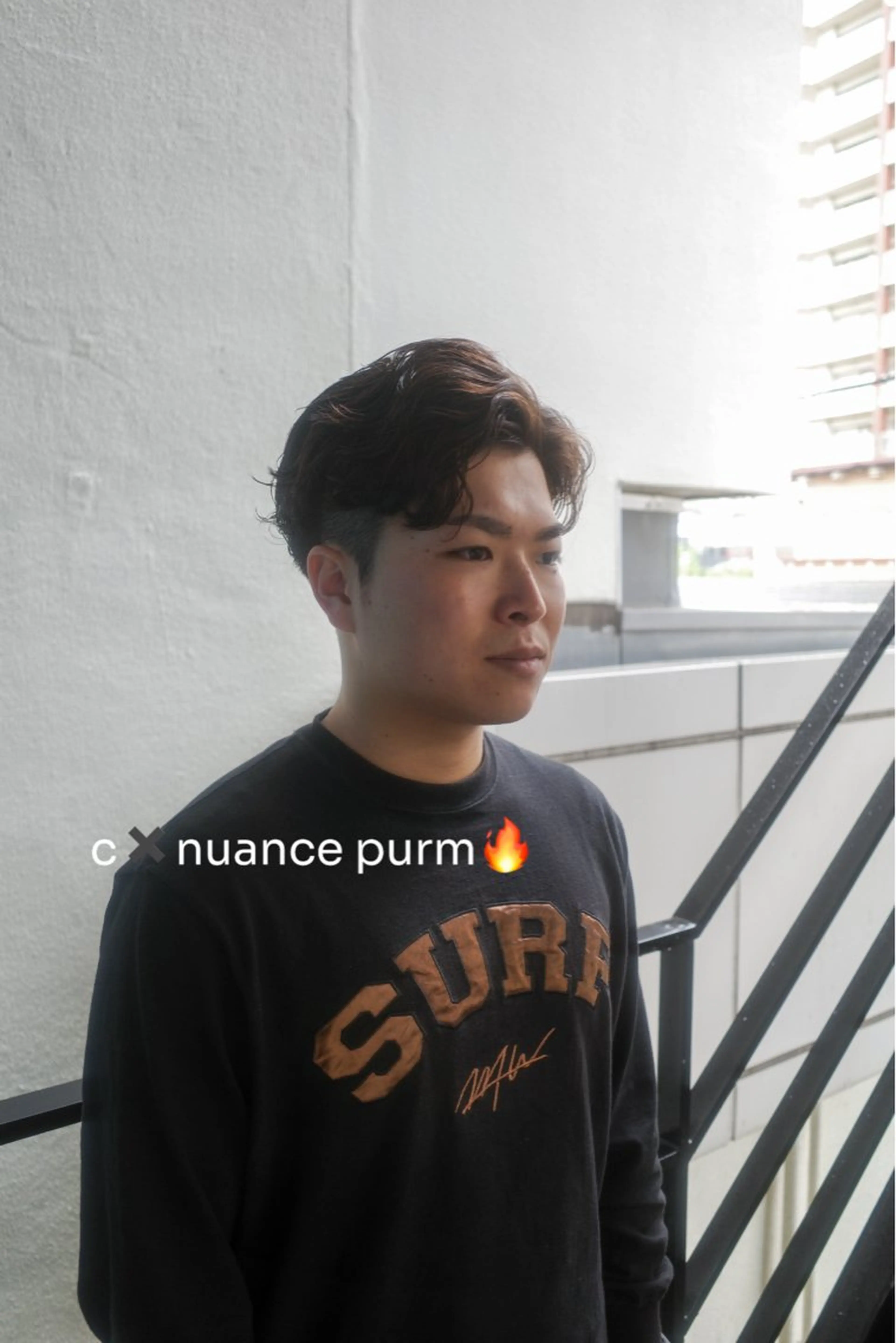 パーマ メンズ アップバング メンズハイライト マッシュ メンズパーマ メンズツイストパーマ Embellir甲東園所属・三野 光太郎のヘアスタイル