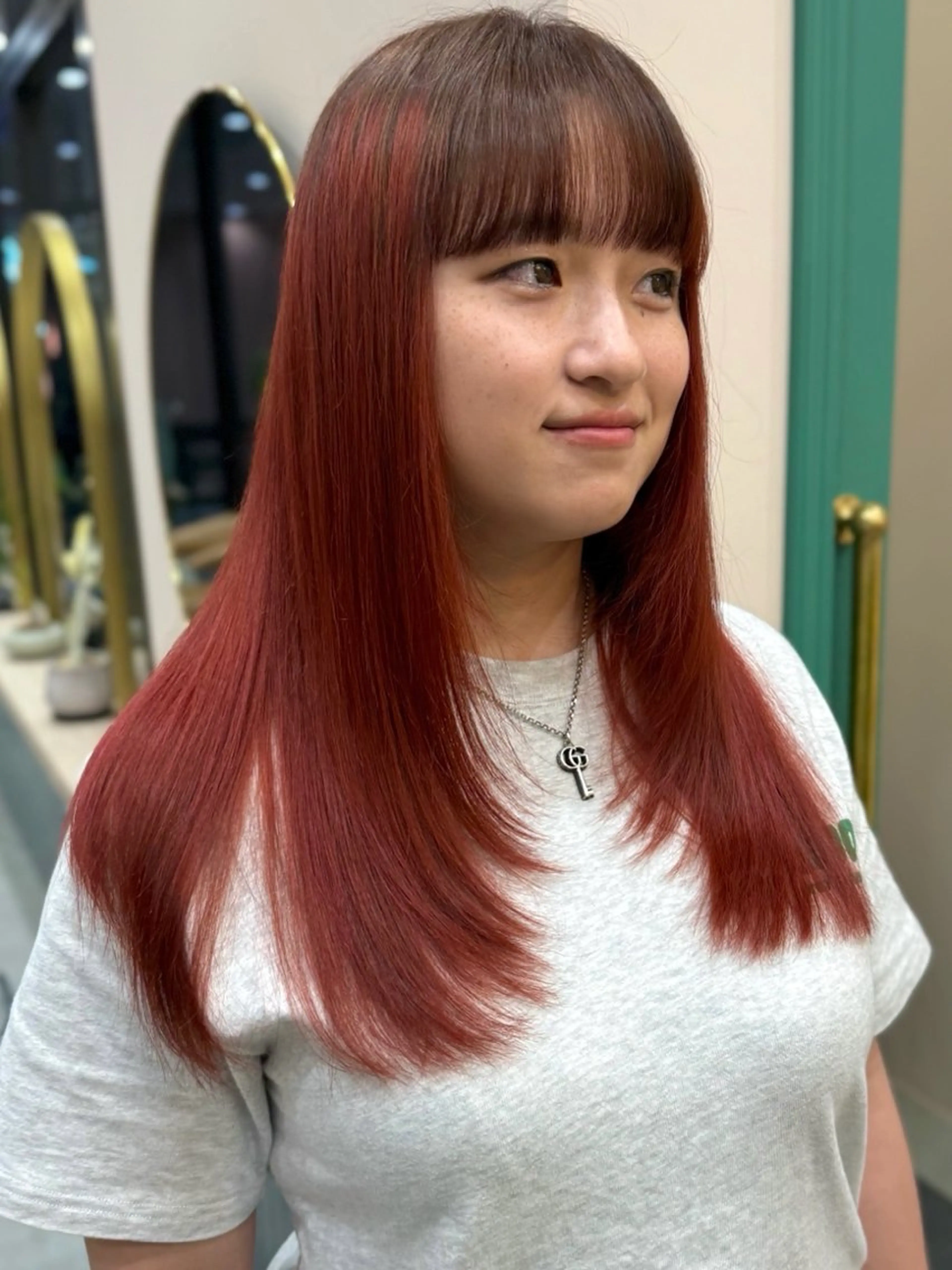 ロング 顔周りカット 髪質改善 レイヤーカット カット ヘアカラー トリートメント Saki 🍋透明感 カラー/レイヤーのヘアスタイル