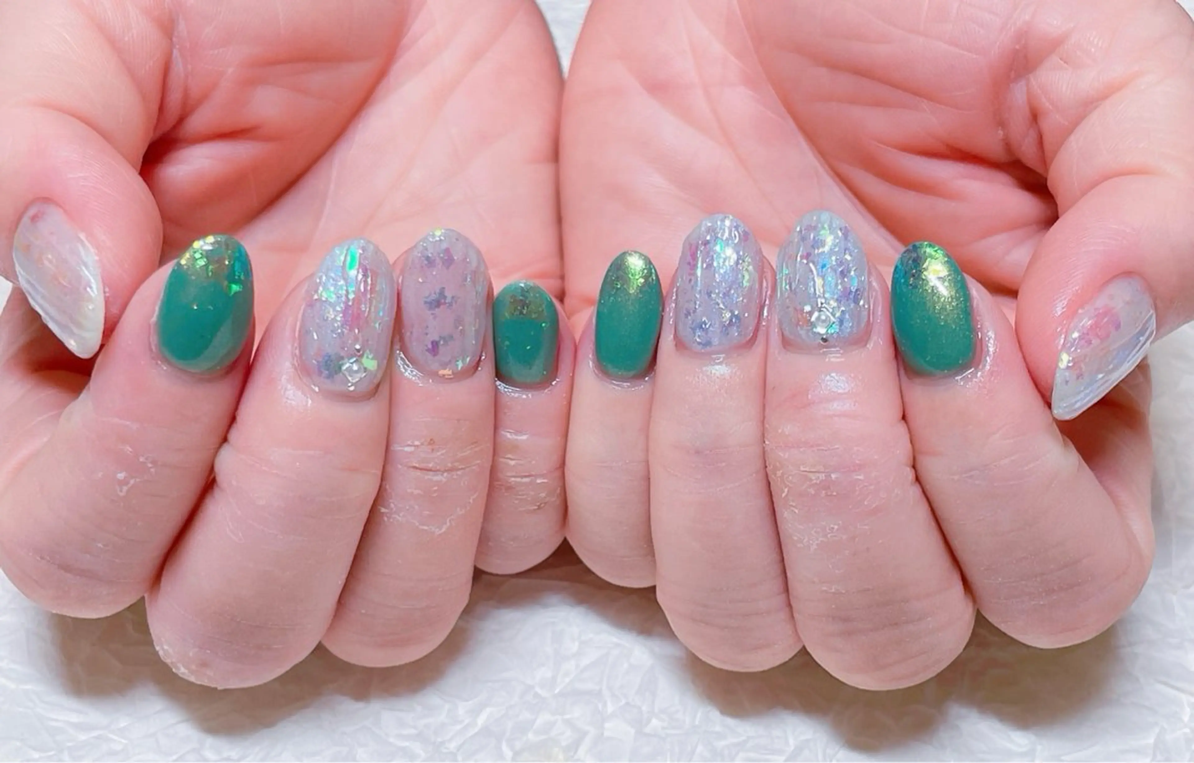 ネイル アートネイル オーロラネイル チークネイル フットネイル フレンチネイル ハンドネイル ゆ か_Nails💫のネイルデザイン