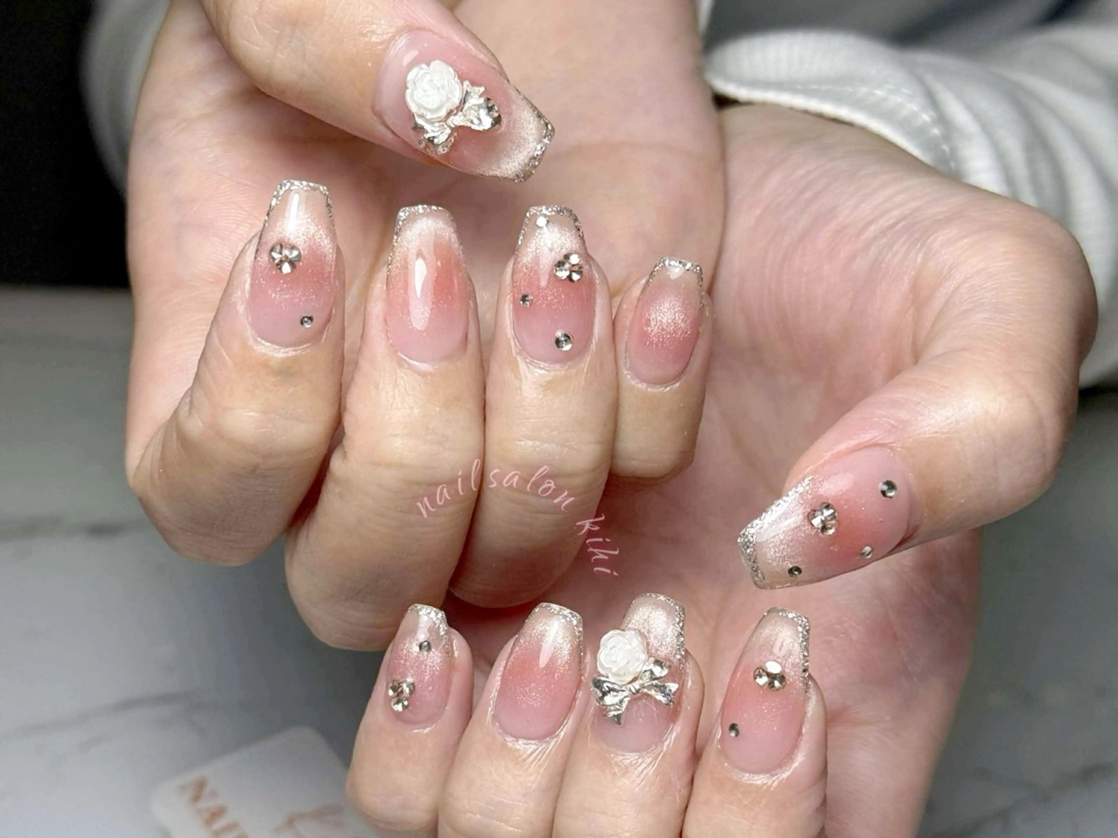 ネイル アートネイル フレンチネイル ジェルネイル グラデーション 韓国ネイル ハンドネイル ハンドケア Nail Salon Kihi さくらのネイルデザイン