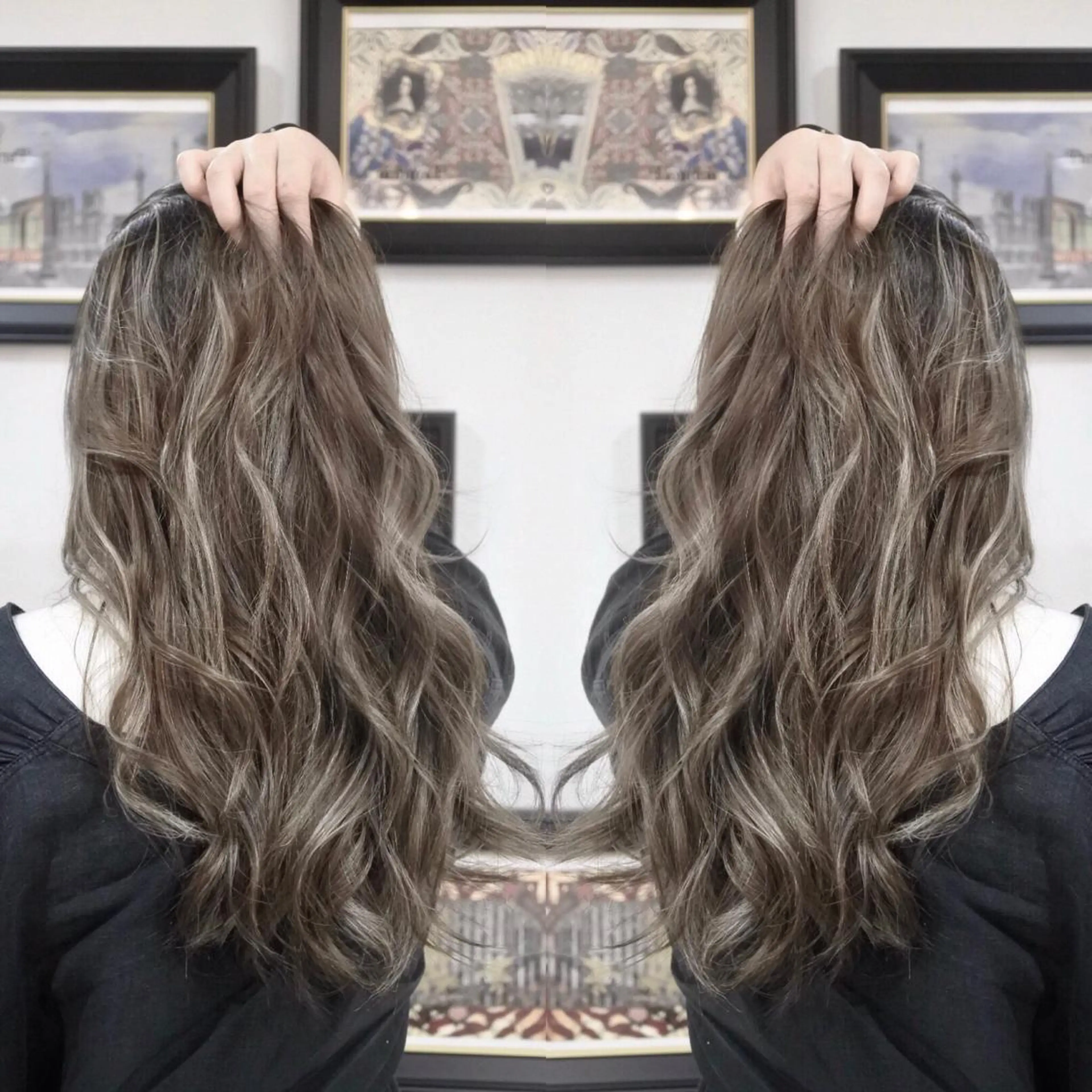 ロング カラー ハイライトカラー ハイライト M IIのヘアスタイル