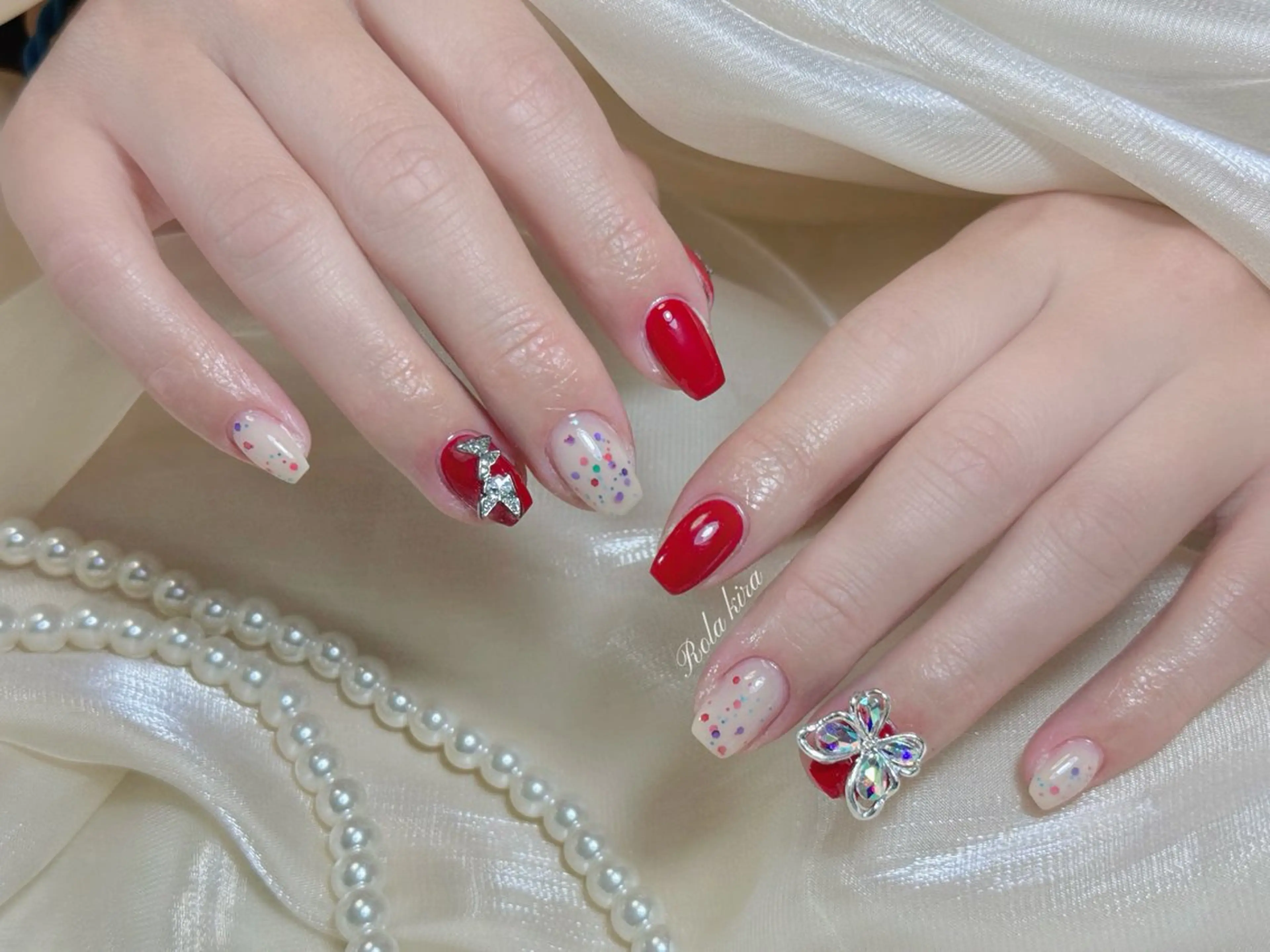 ネイル チークネイル 長さ出し フレンチネイル ジェルネイル 韓国ネイル Rola kira nail salon所属・Rola kira 麗のネイルデザイン