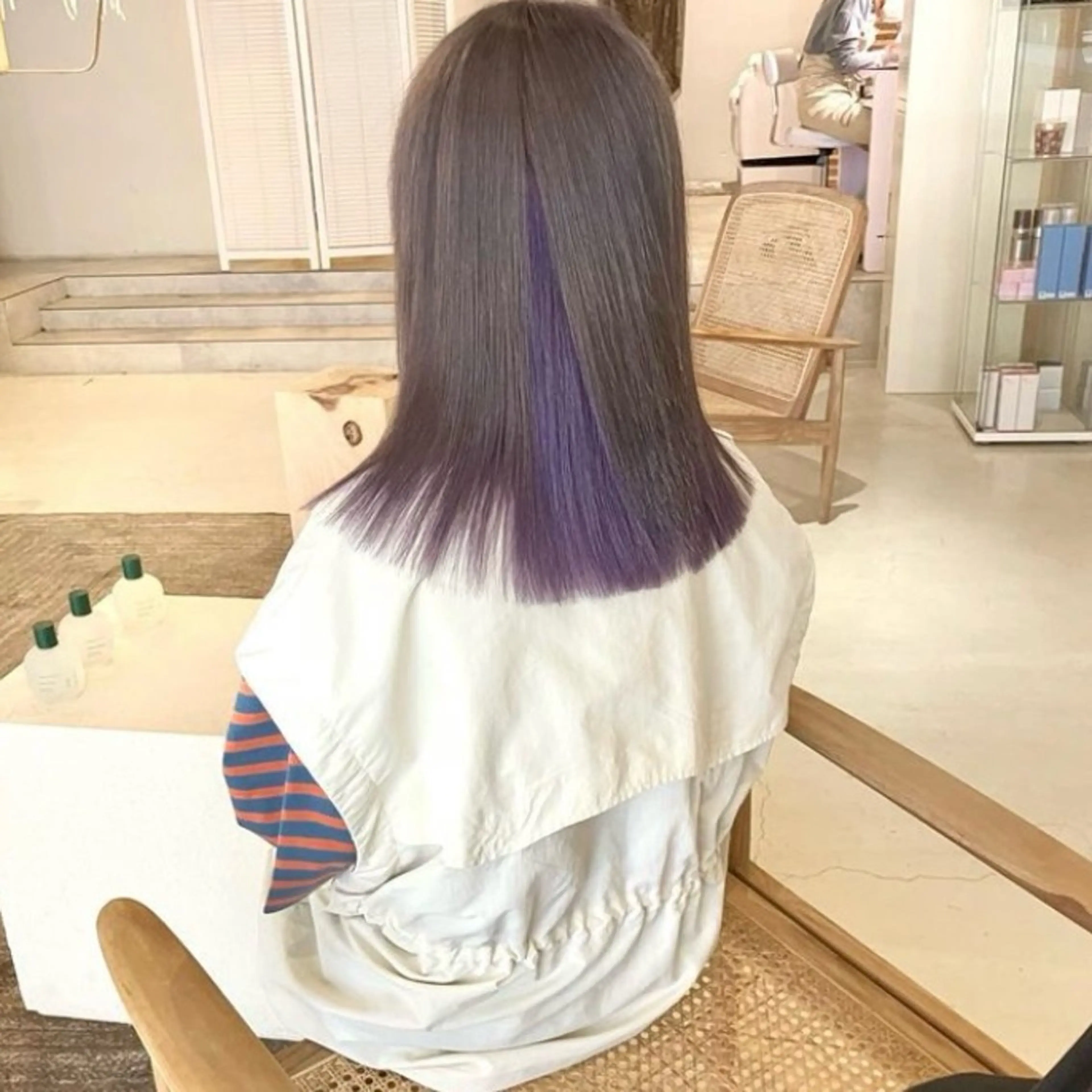 セミロング カラー カット ヘアカラー トリートメント chlom所属・🌱大人ハイトーン RENのヘアスタイル