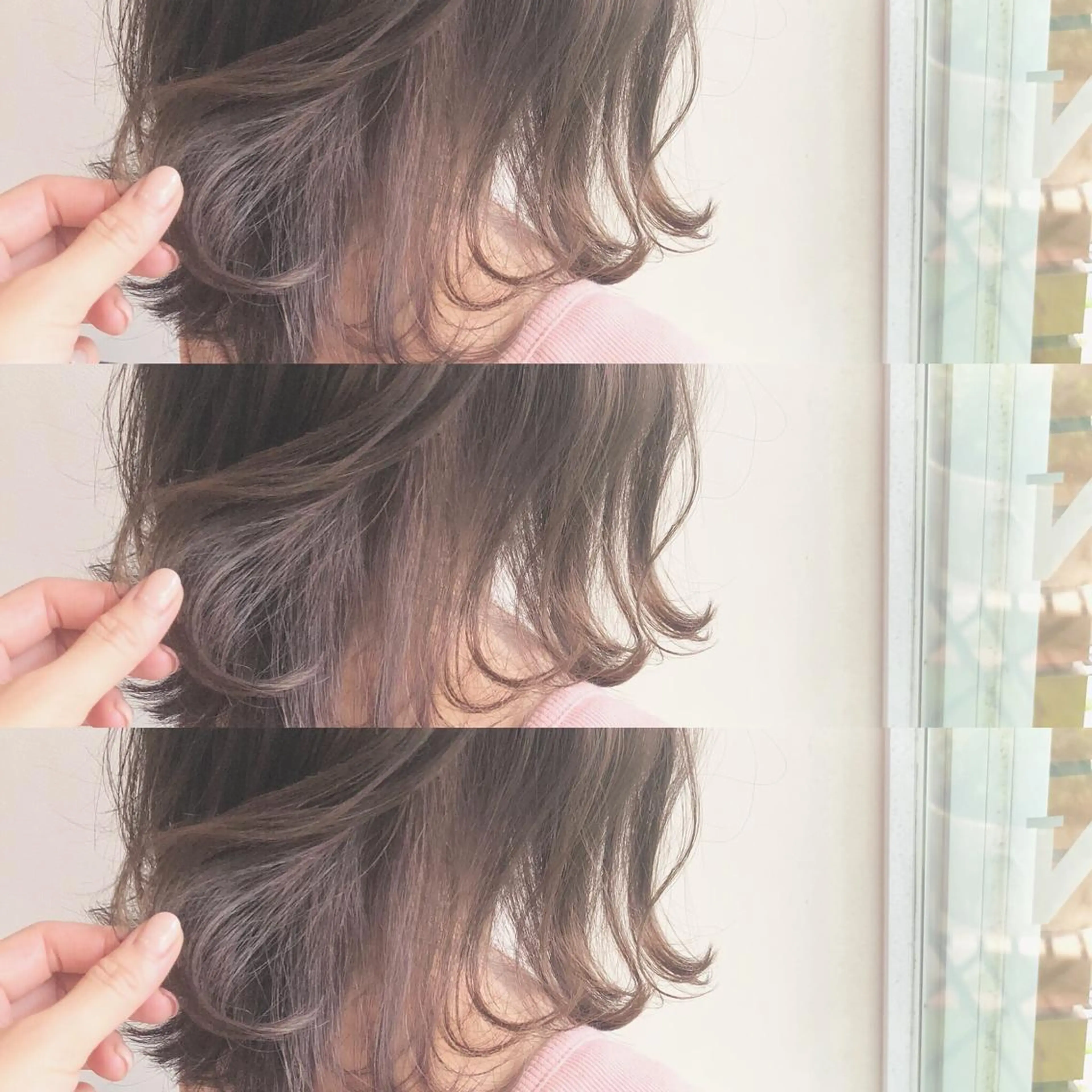 ミディアム カット ヘアカラー トリートメント ＨＩ ROのヘアスタイル