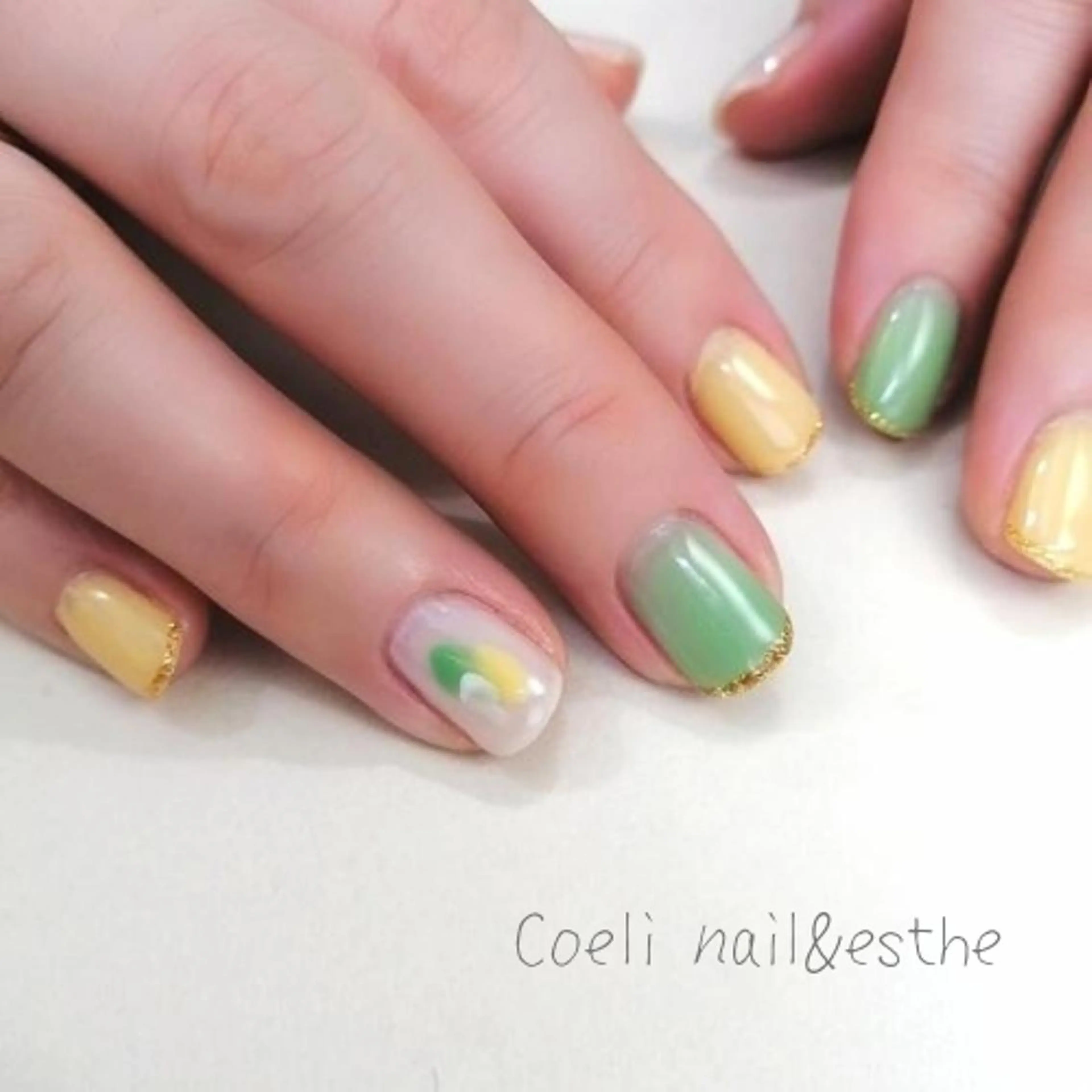 ネイル グリーン コエリネイル &エステのネイルデザイン