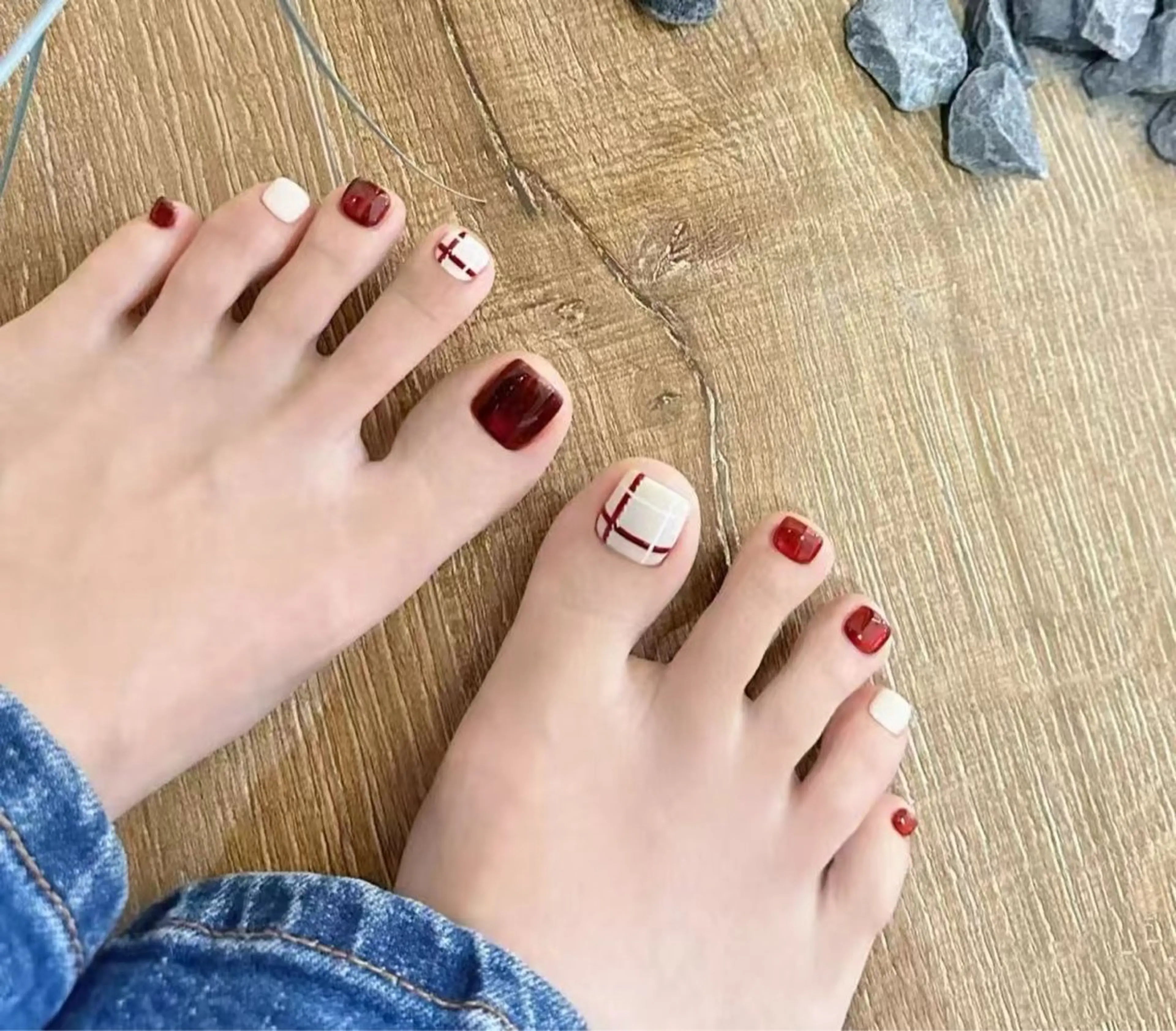 ネイル フラワーネイル フレンチネイル ジェルネイル ガラスフレンチ ハート ハンドネイル BabyYouMi nailのネイルデザイン