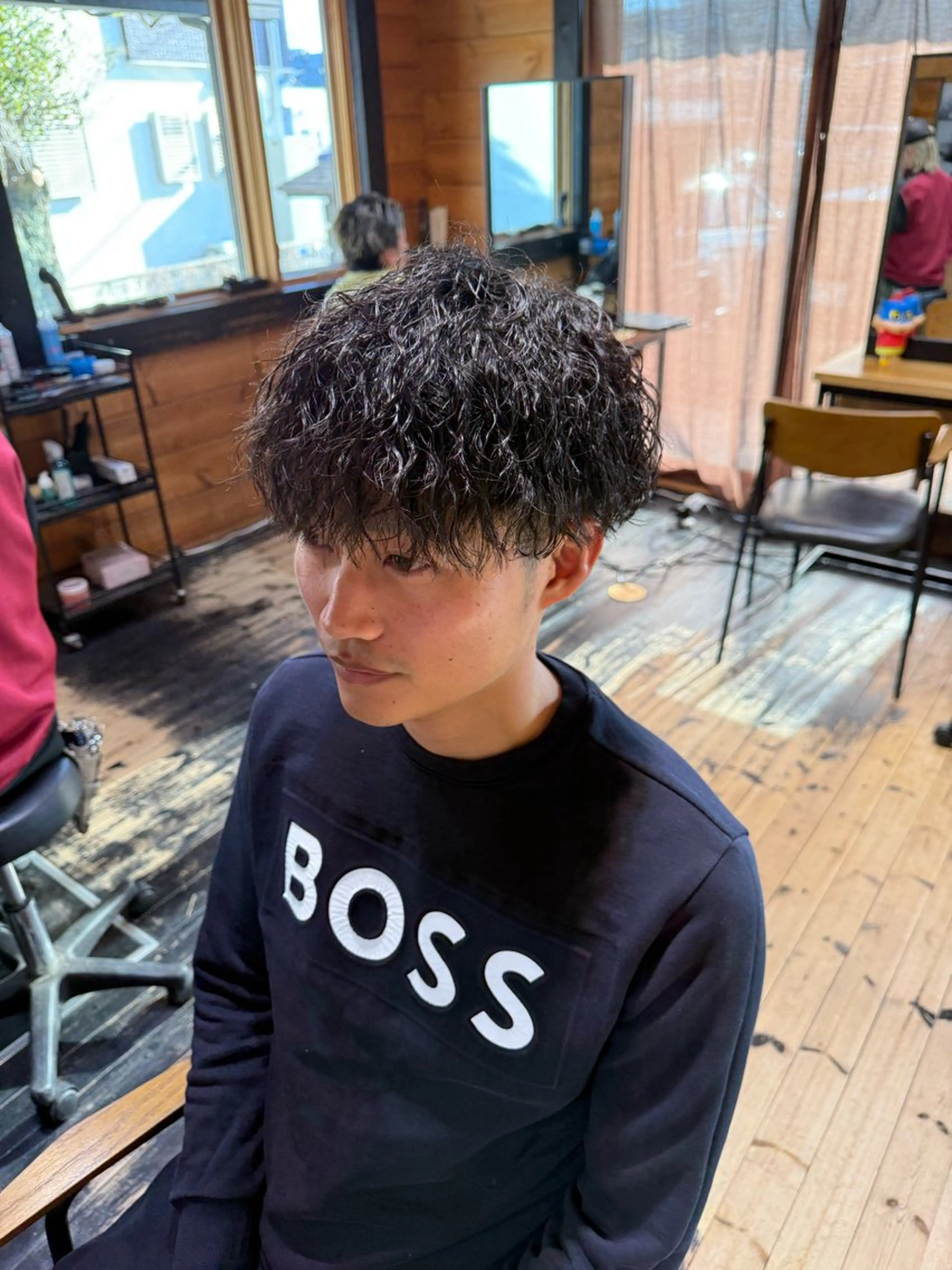 パーマ メンズ 古賀 雄大のヘアスタイル